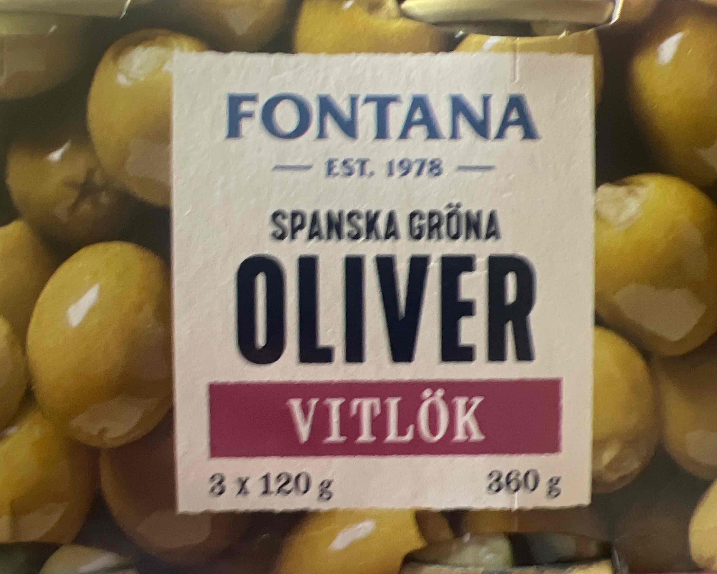 Spanska gröna oliver vitlök
