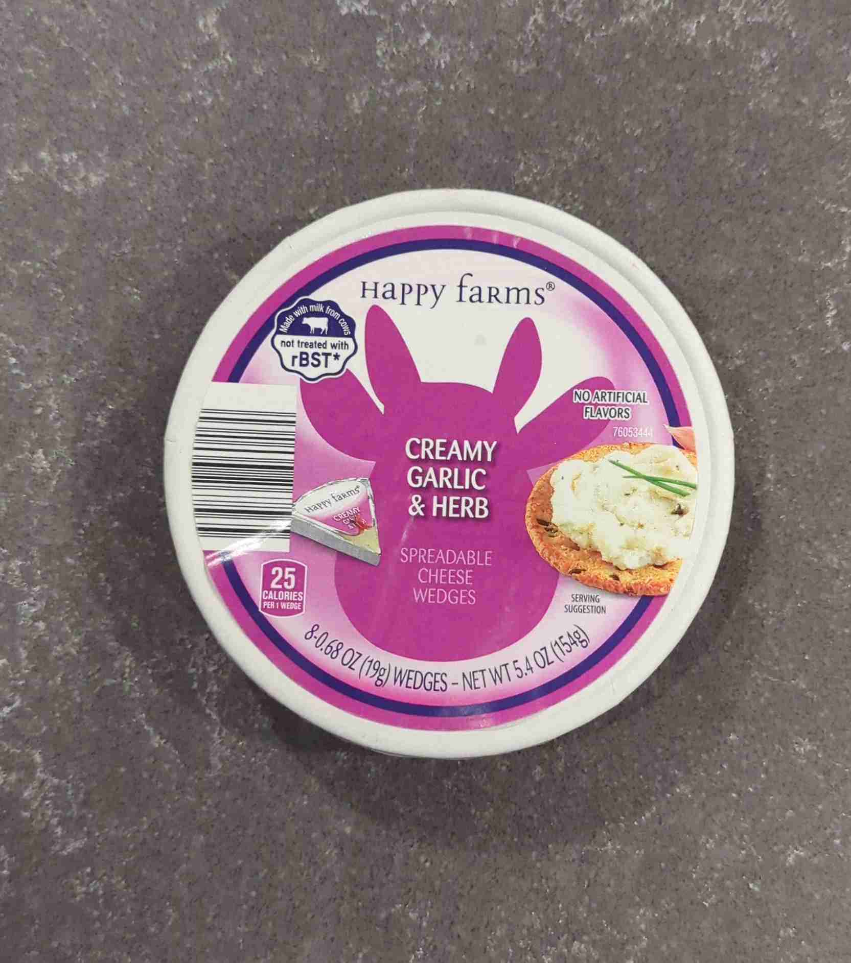 Happy Farms Creamy Garlic & Herb Disable Cheese Wedges