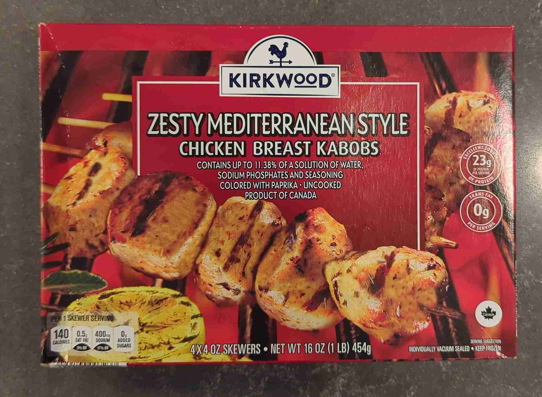 Kirkwood Zesty Mediterranean Style Chicken Breast Kabobs