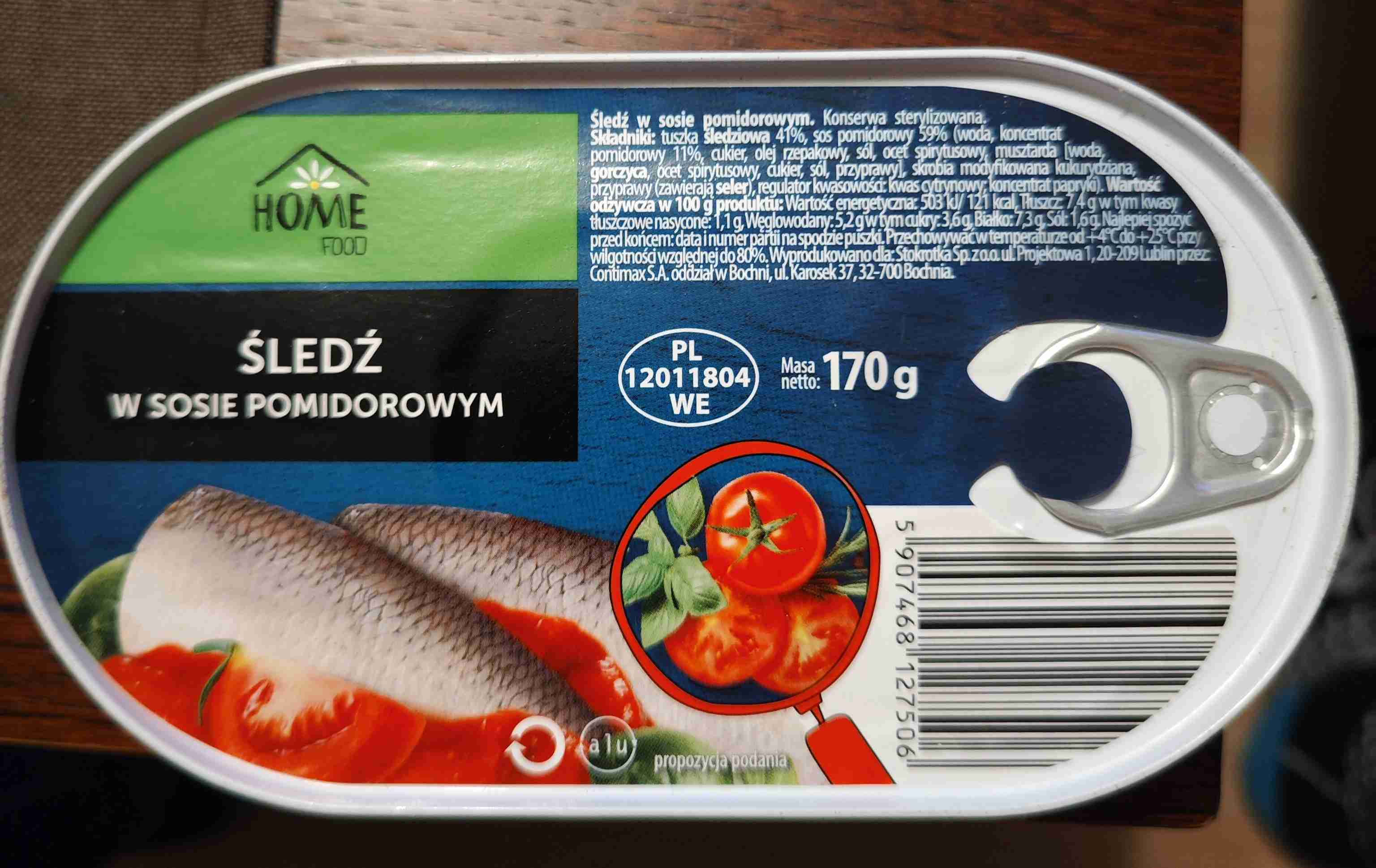 Śledź w sosie pomidorowym 