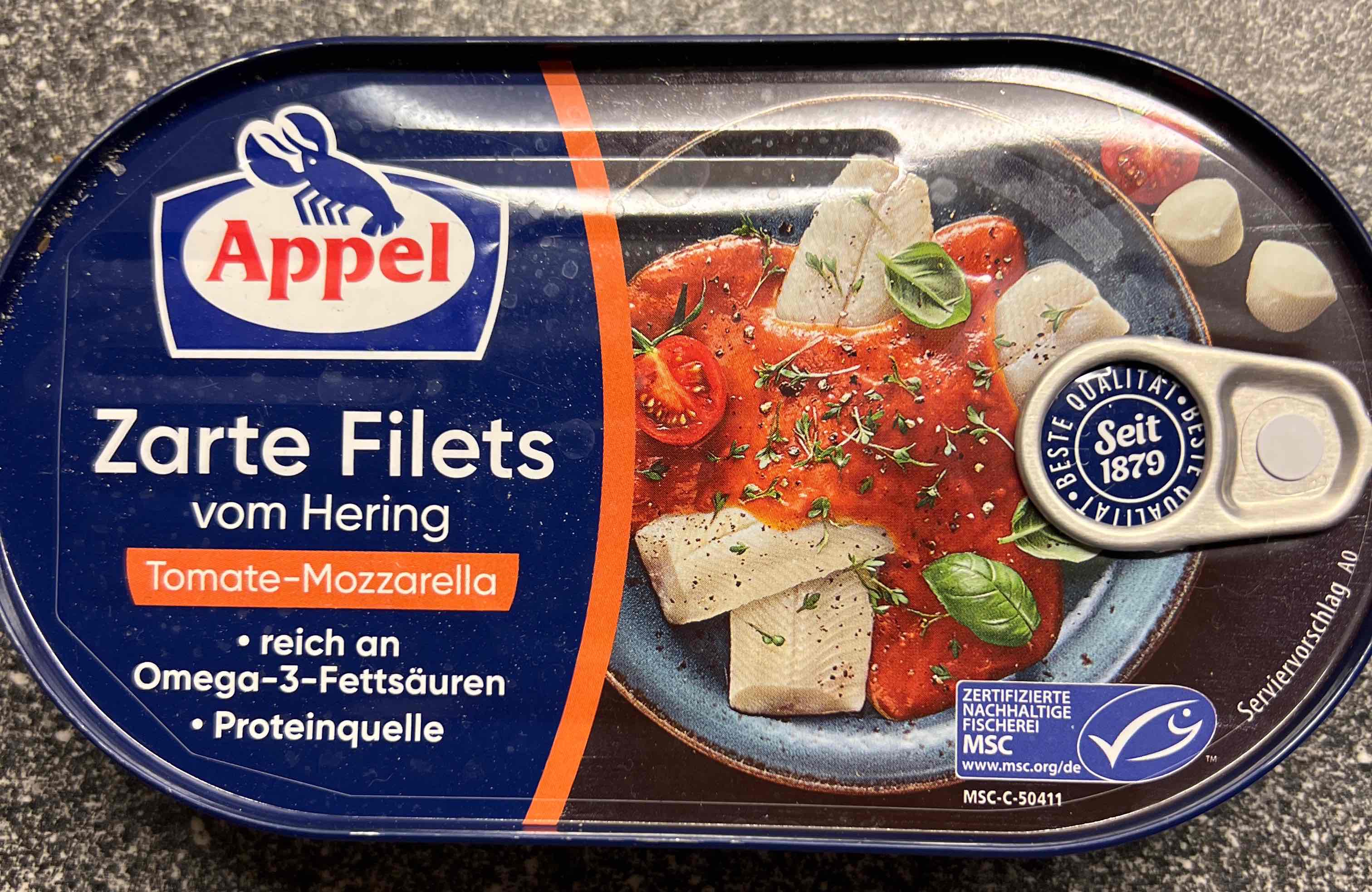 Appel zarte Filets vom Hering Tomate mozzarella