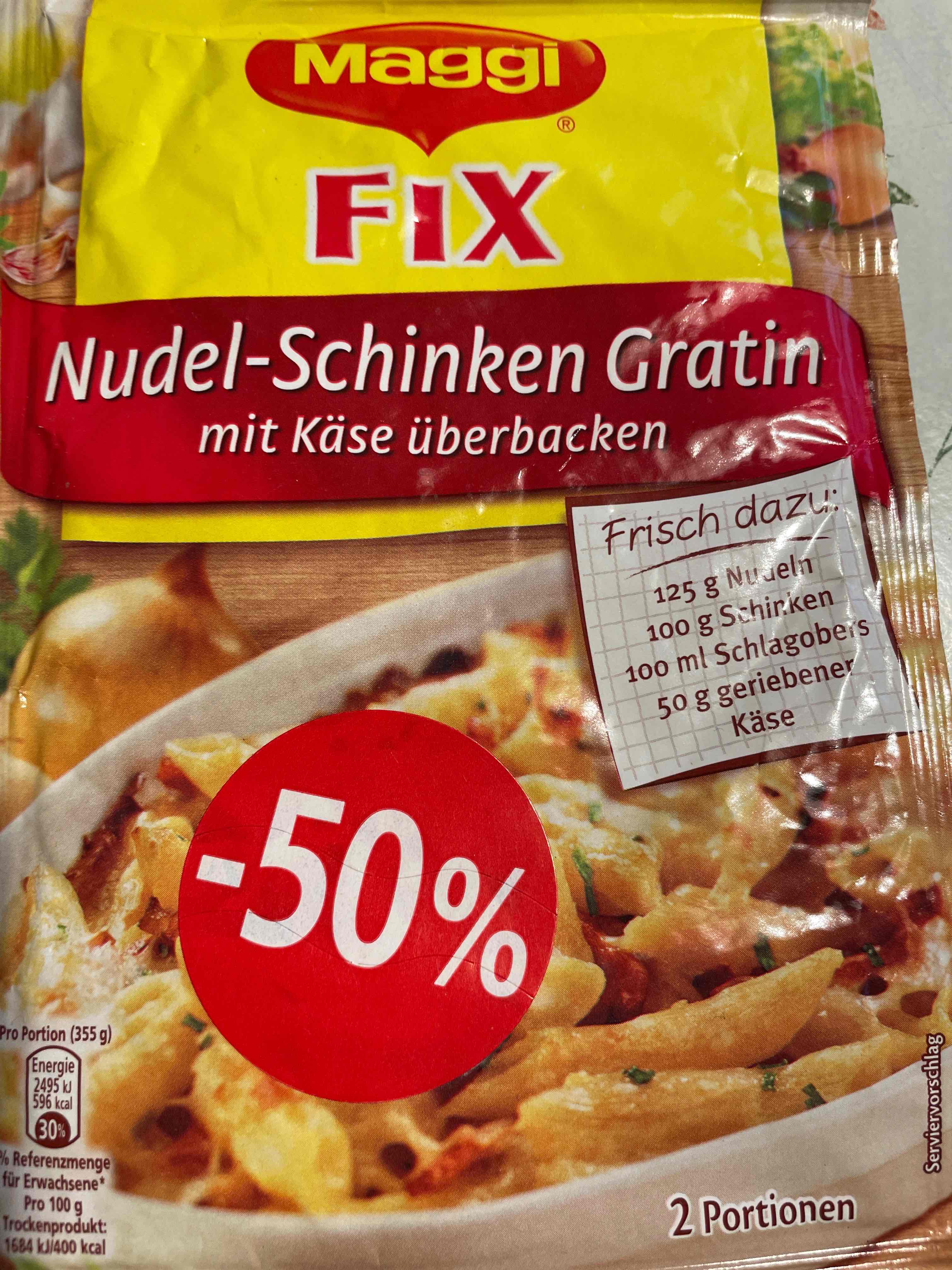 Nudel-Schinken-Gratin