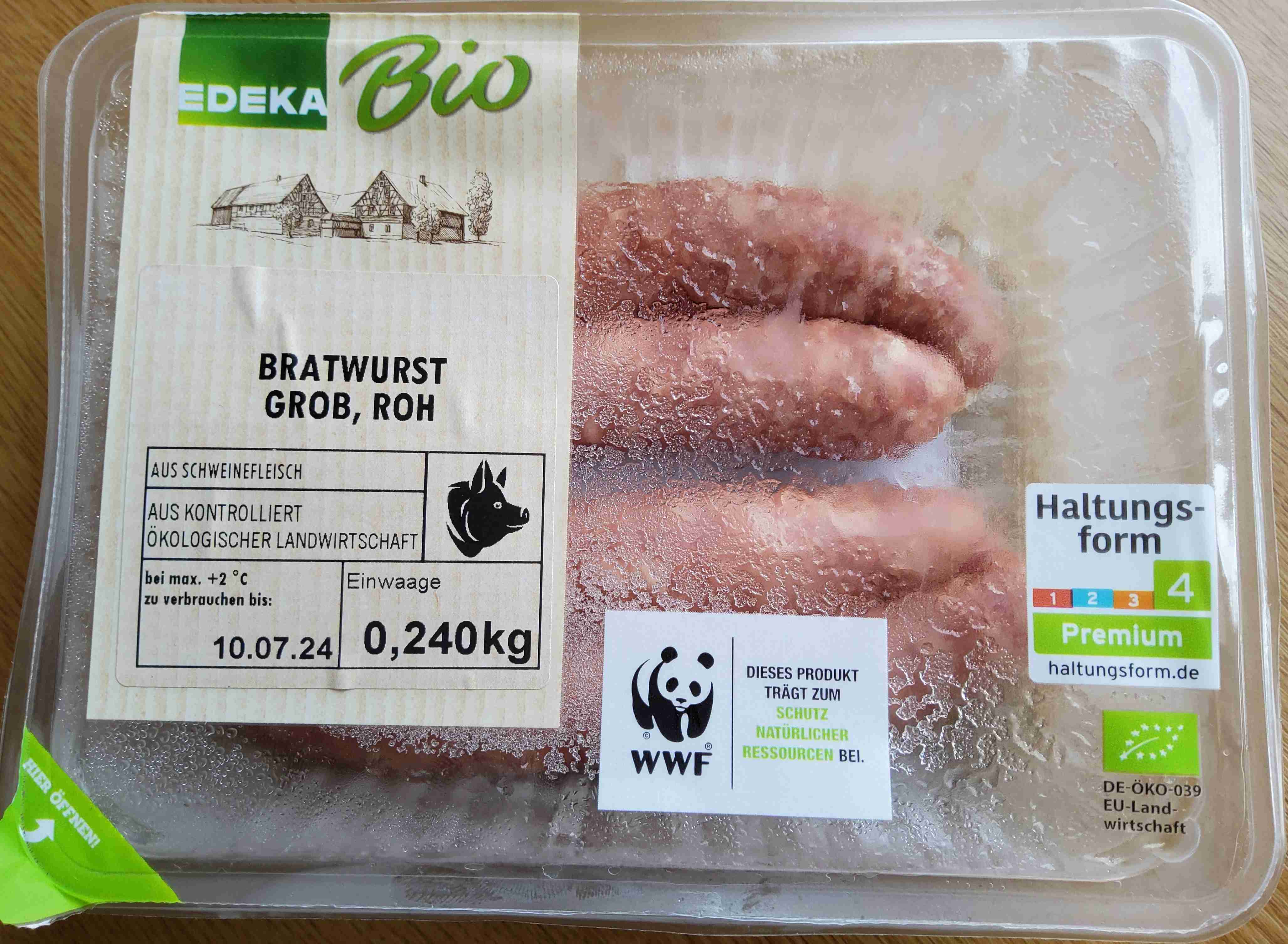 Bratwurst, Roh, Grob