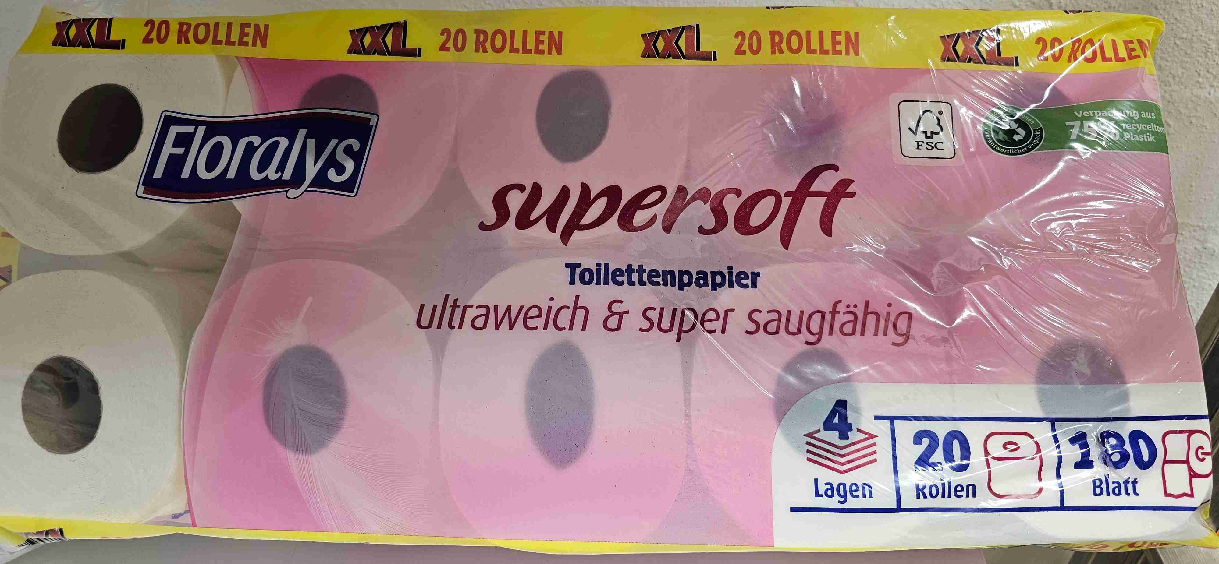 Toilettenpapier 4-Lagig 20x 180 Blatt