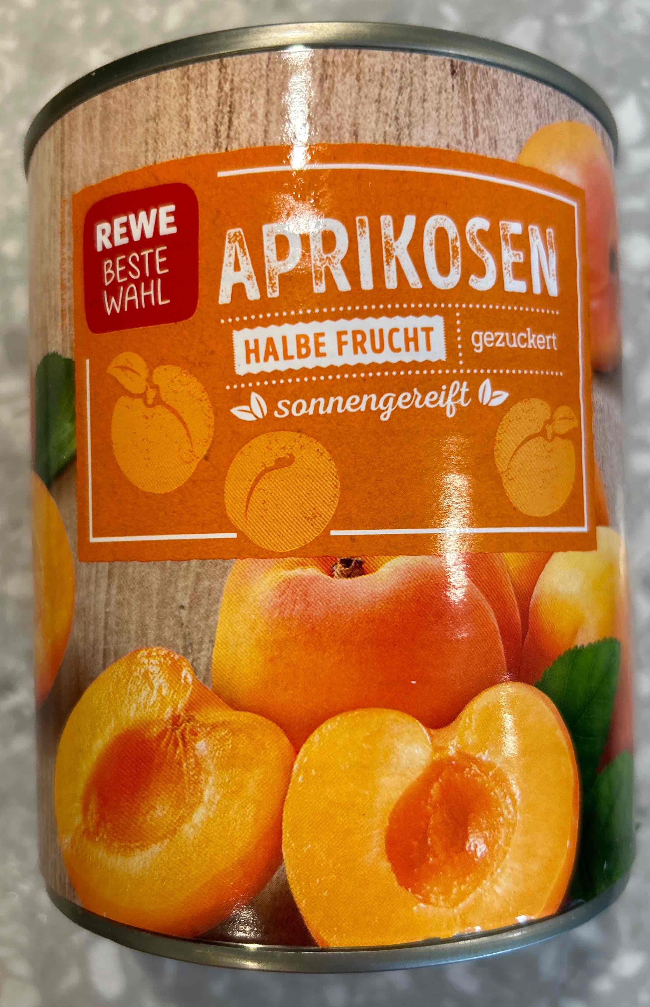 Aprikosen, halbe Frucht, gezuckert