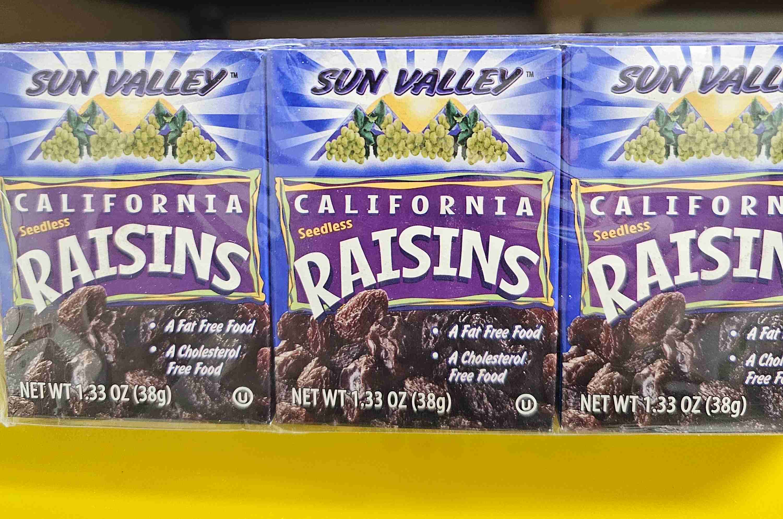 Raisins, 1.33 oz snack box