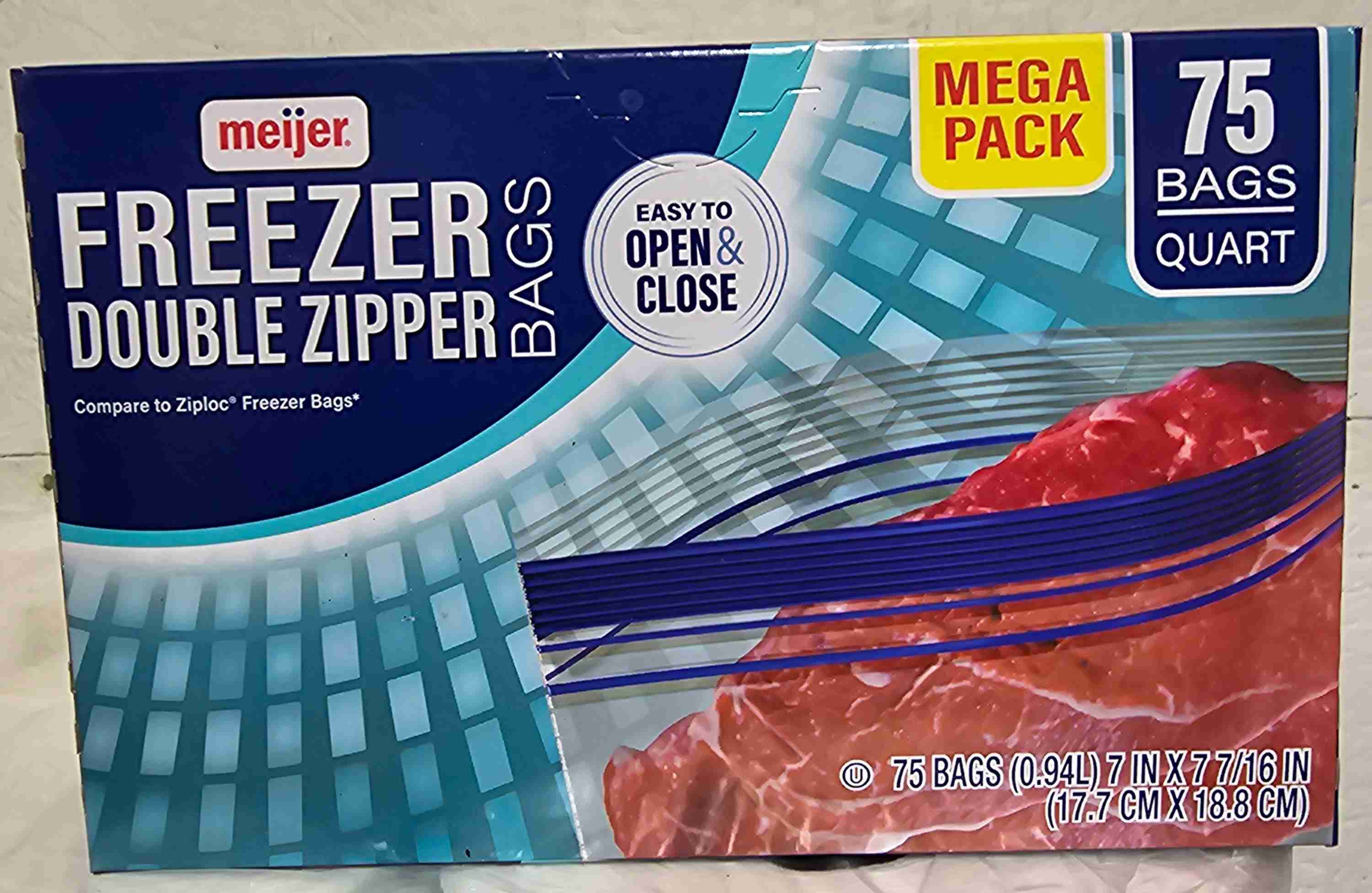 Quart freezer bags