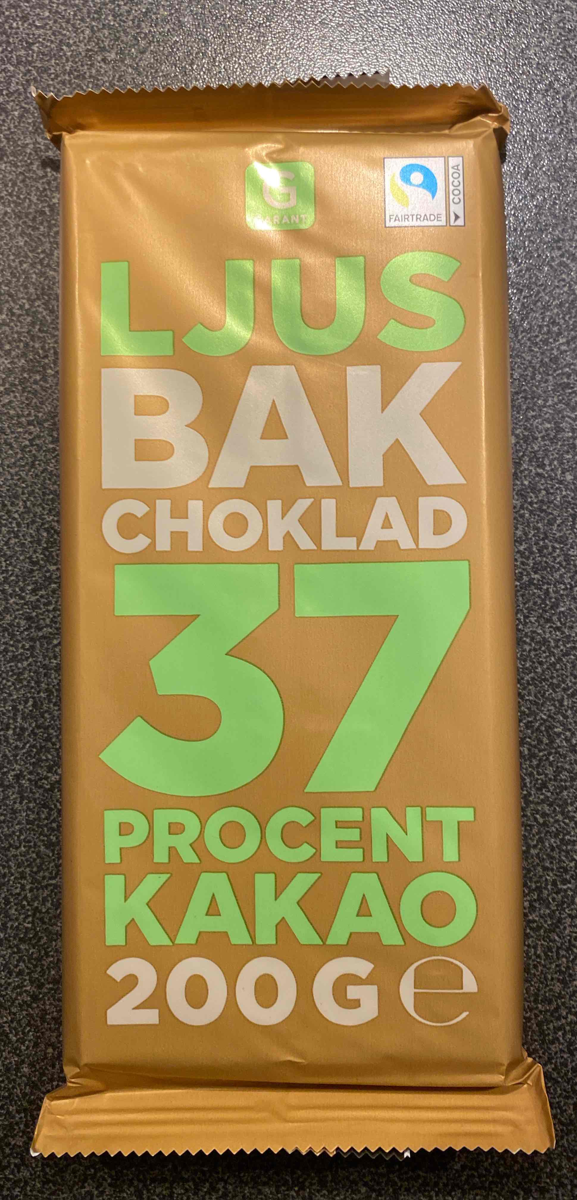Ljus bakchoklad 37%