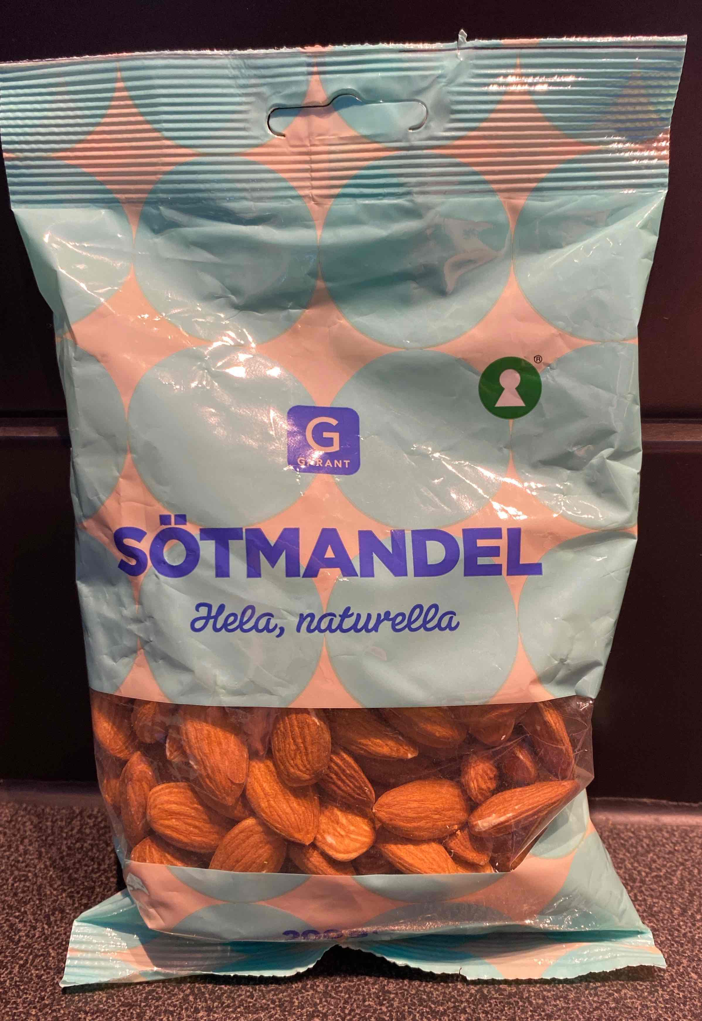 Sötmandel hela naturella