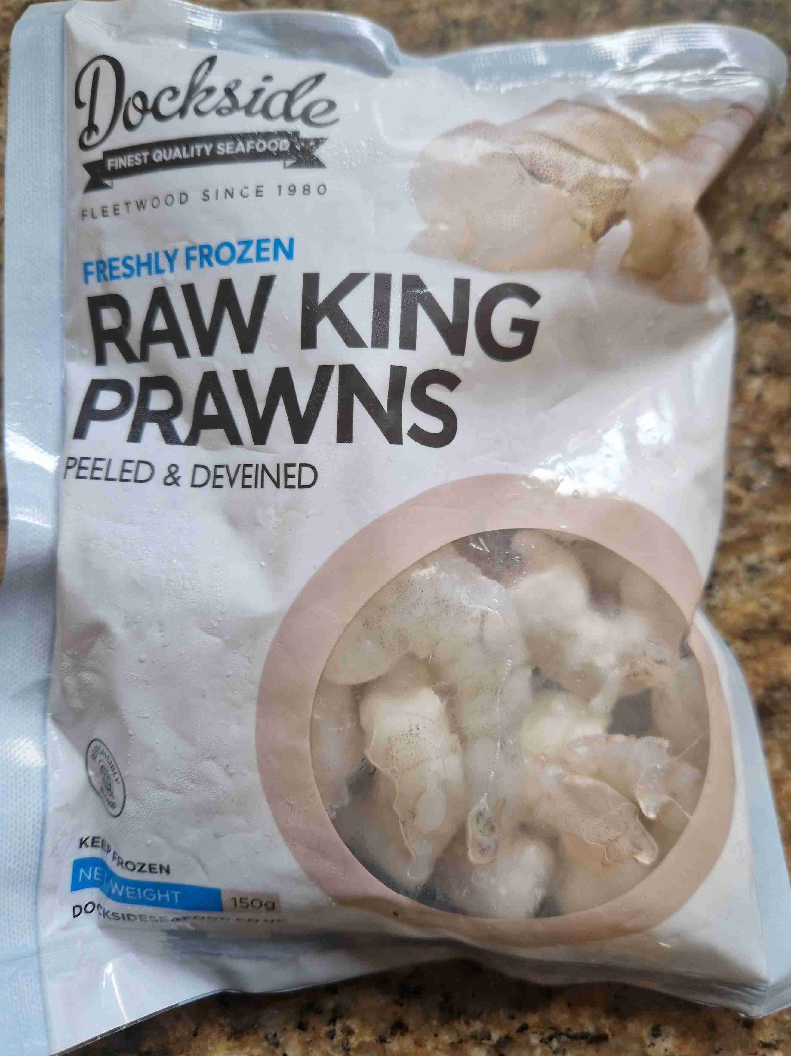 Raw king prawns