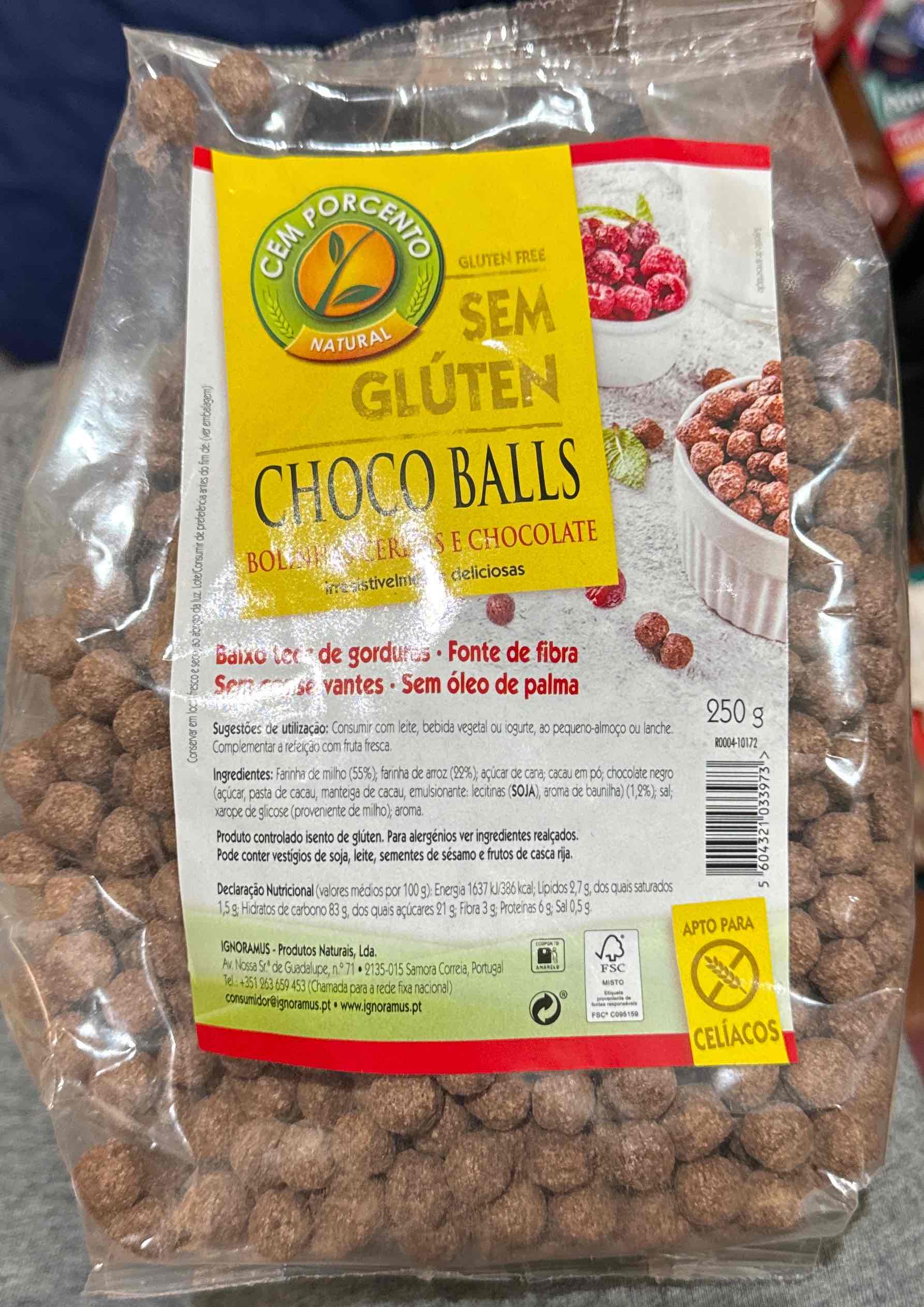 Cereal matinal de chocolate choco balls