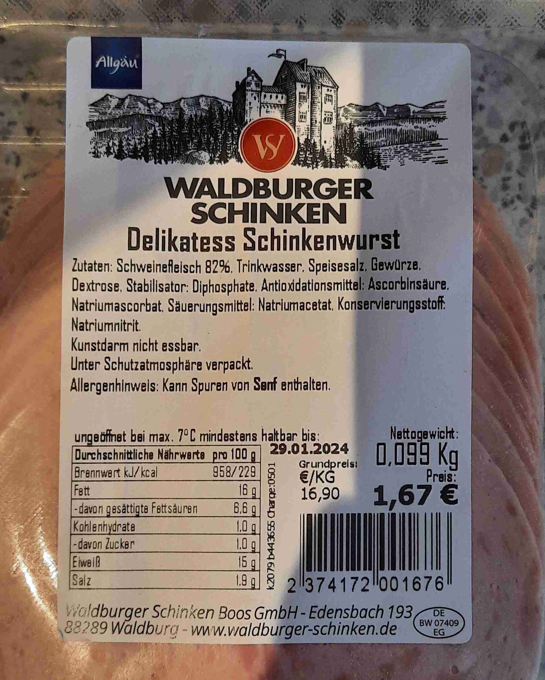 Delikatess Schinkenwurst