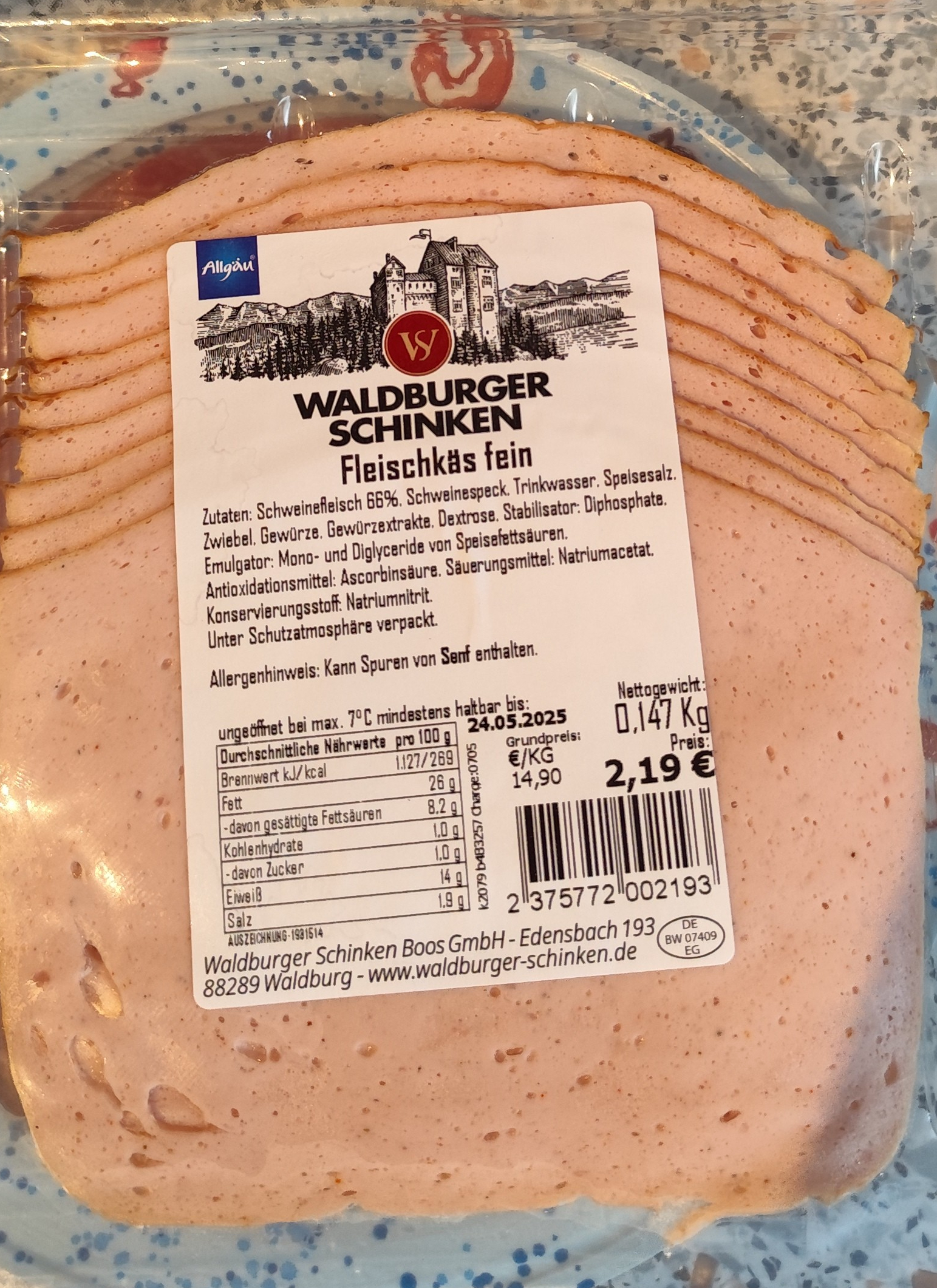 Fleischkäse fein