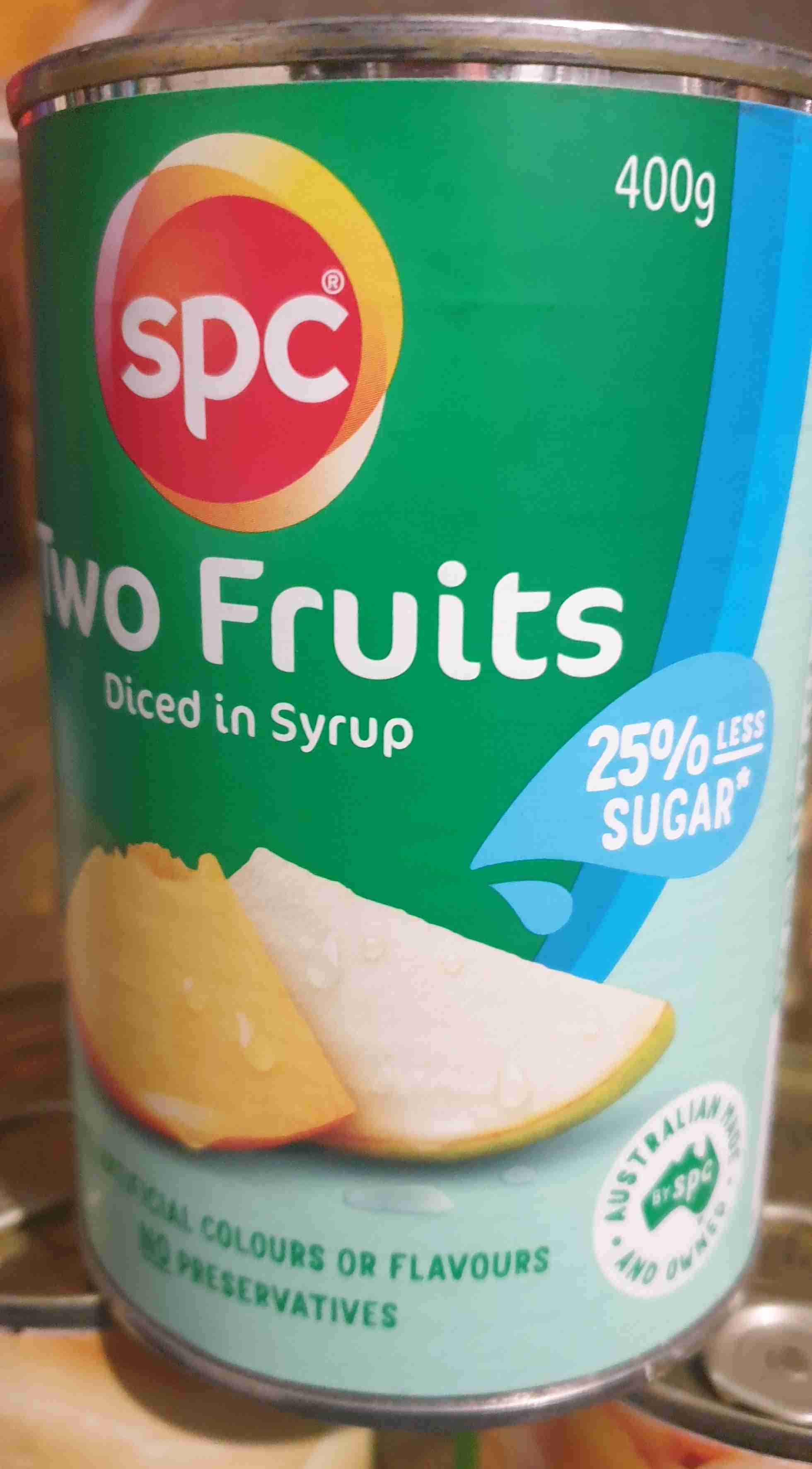 Two fruits in syrup