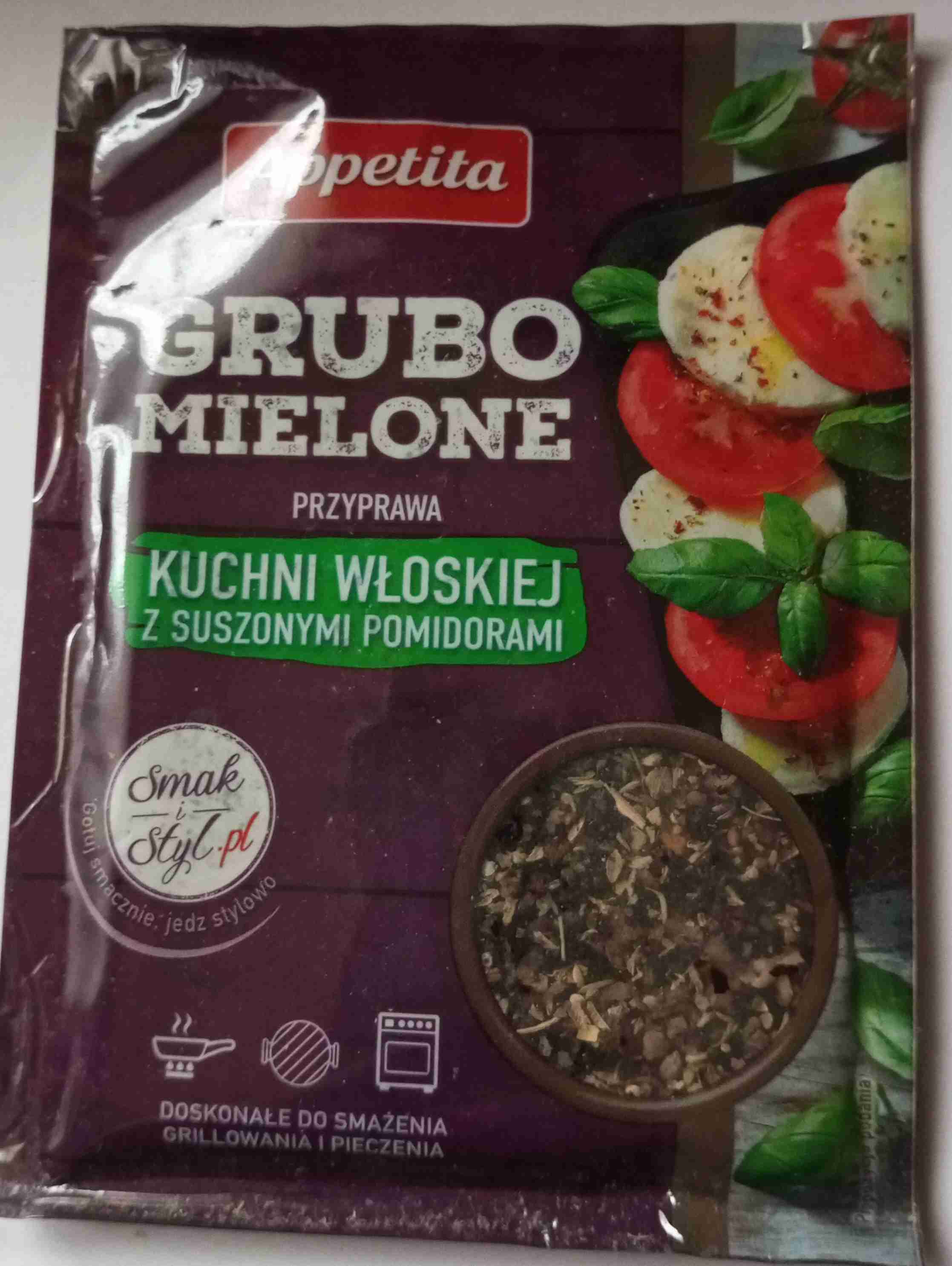 Grubo mielone Przyprawa kuchni włoskiej z suszonymi pomidorami