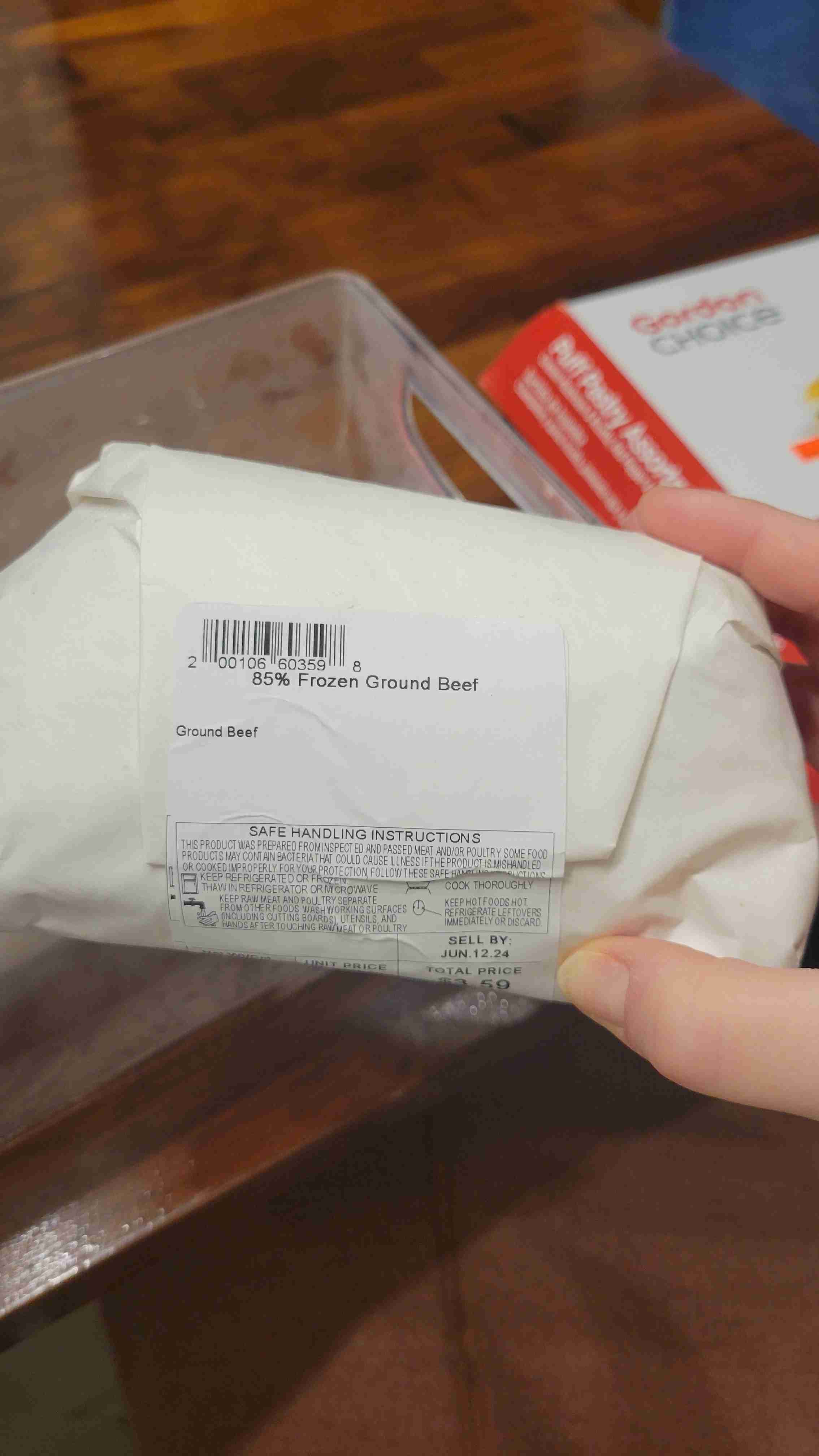 85% Frozen Ground Beef