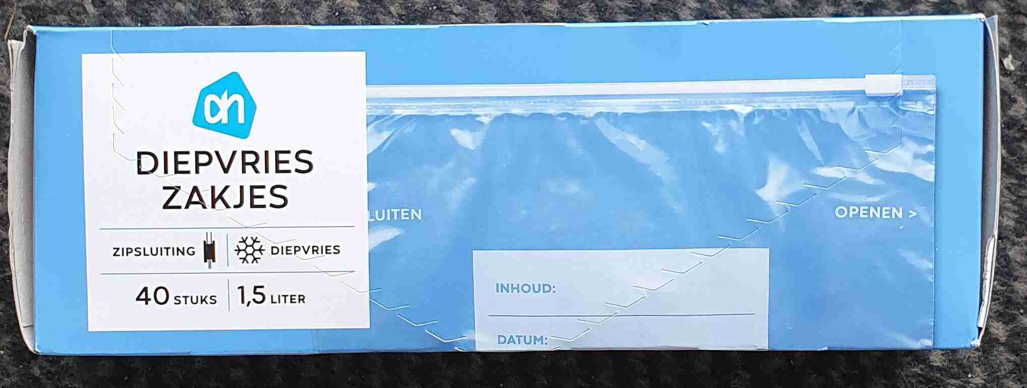 Diepvrieszakjes met zipsluiting 1,5L