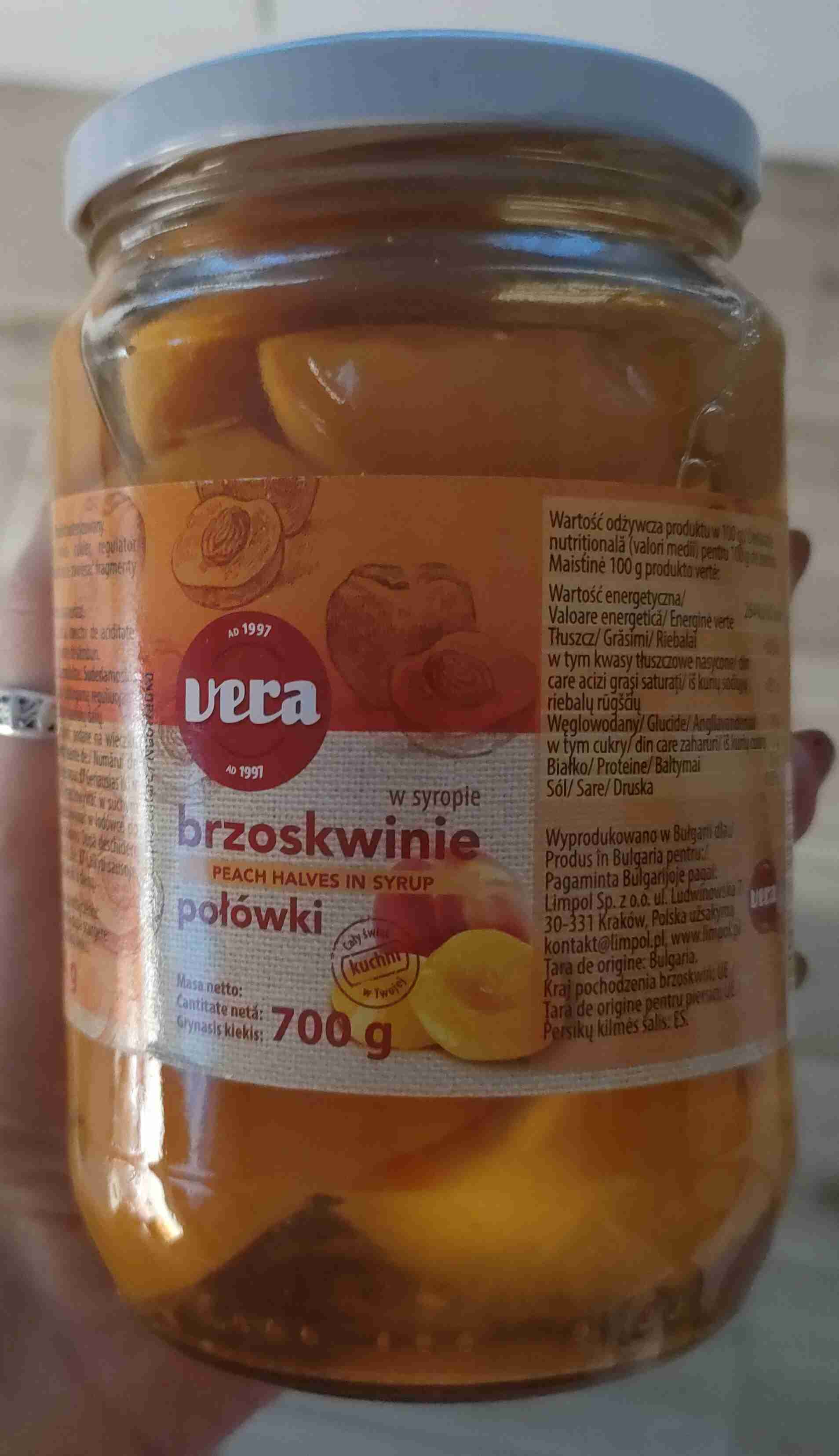Brzoskwinie połówki w syropie 
