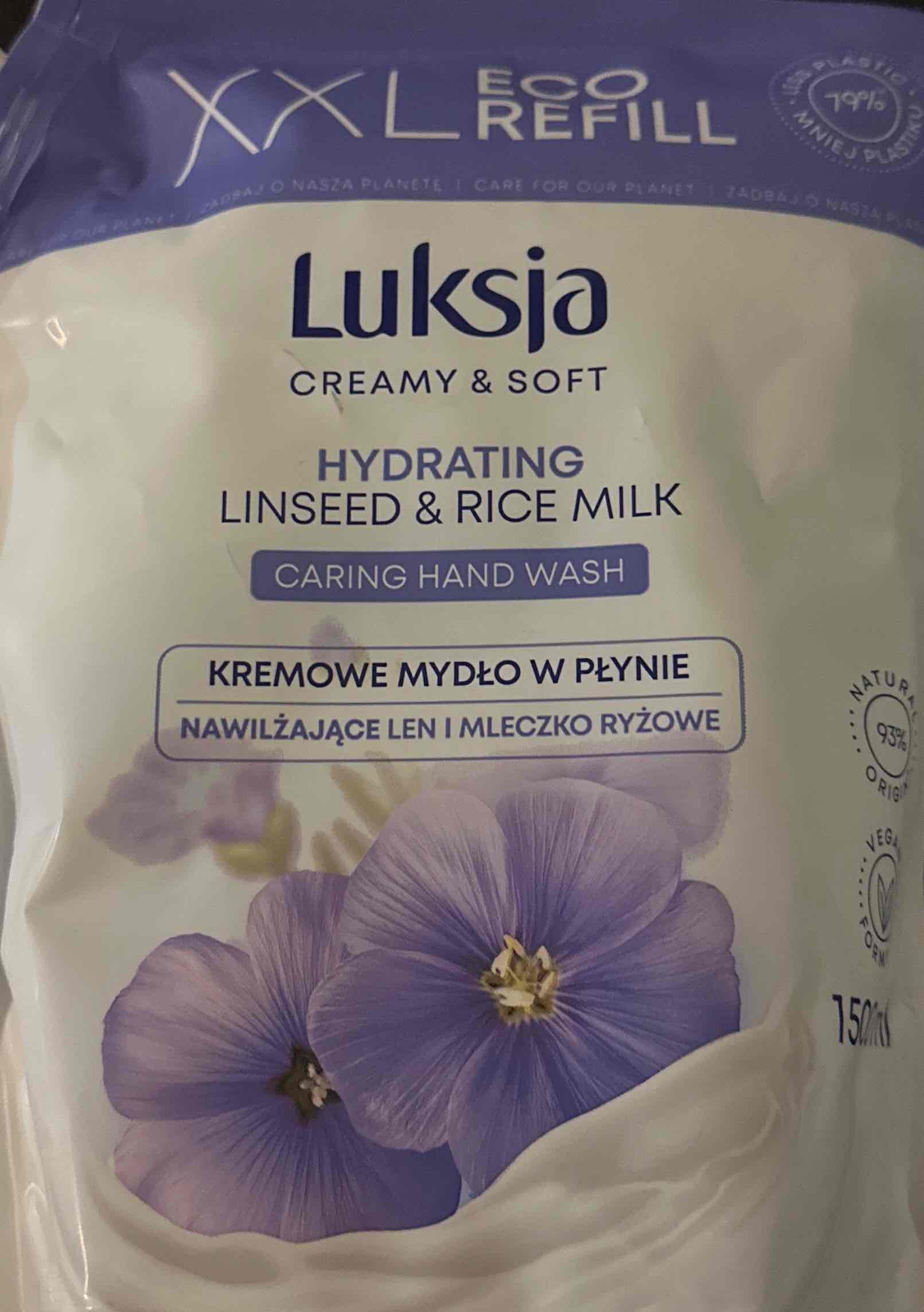 Kremowe mydło w płynie - len i mleczko ryżowe - refill