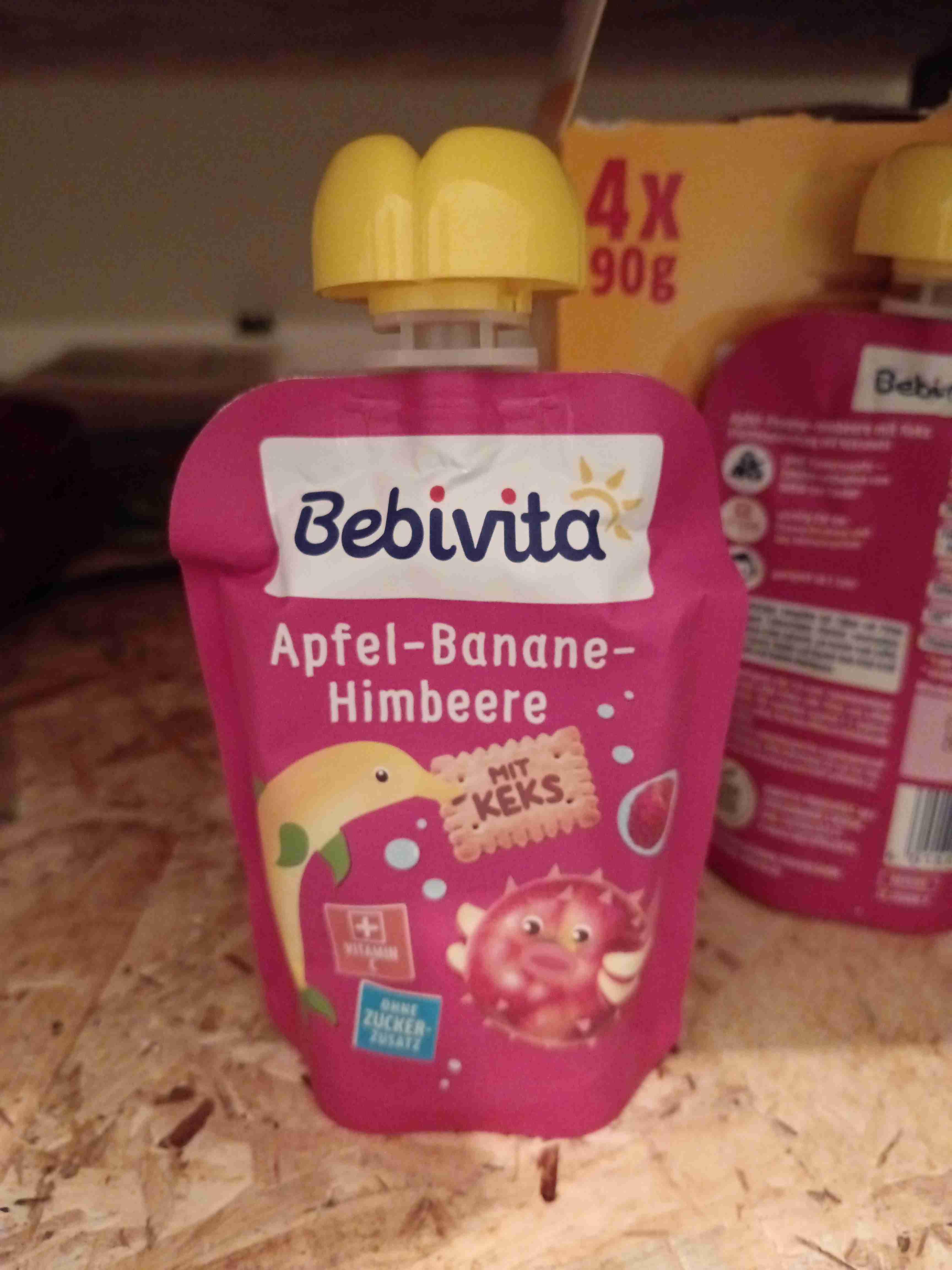 Apfel-Banane-Himbeere mit Keks