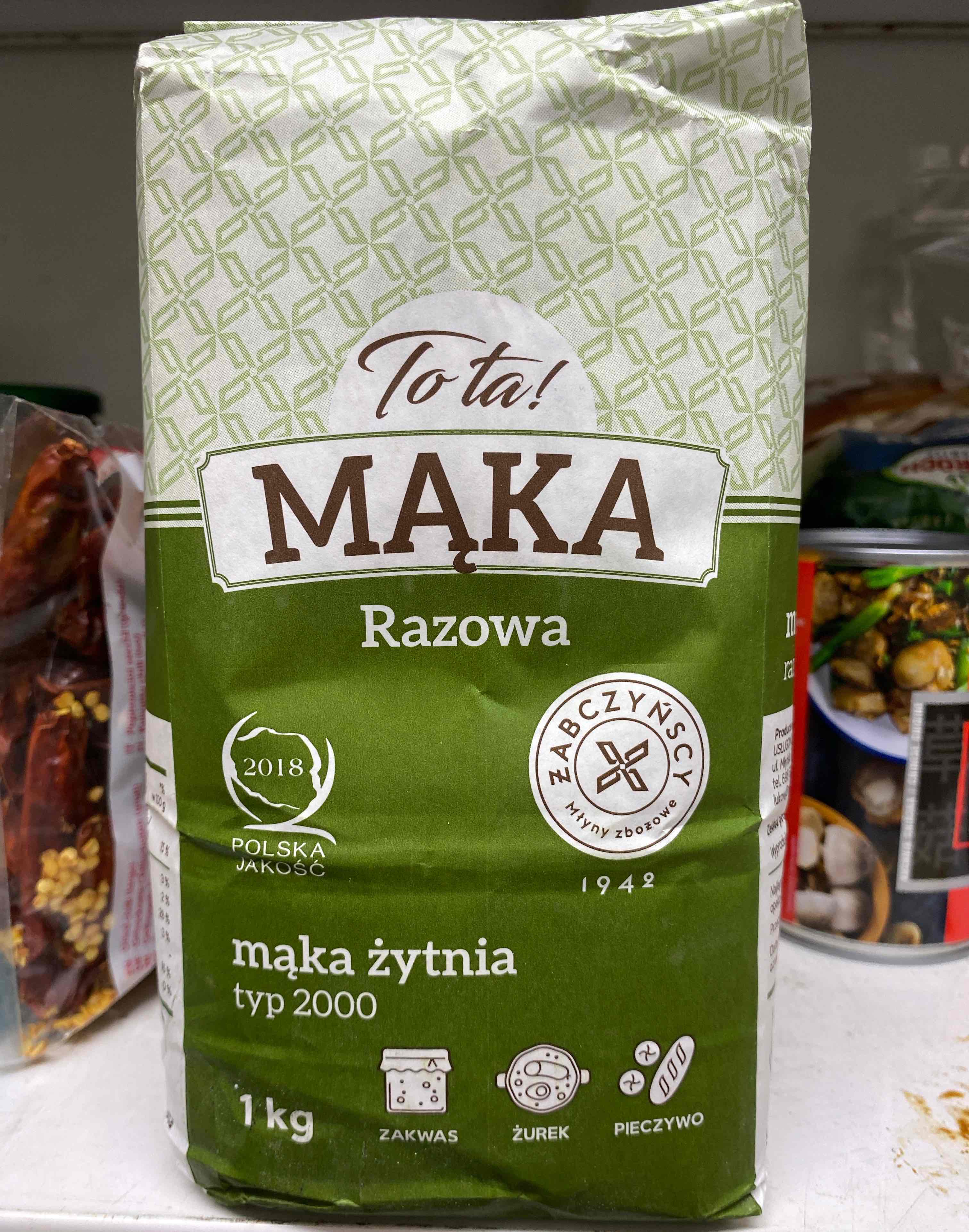 Mąka razowa żytnia typ 2000