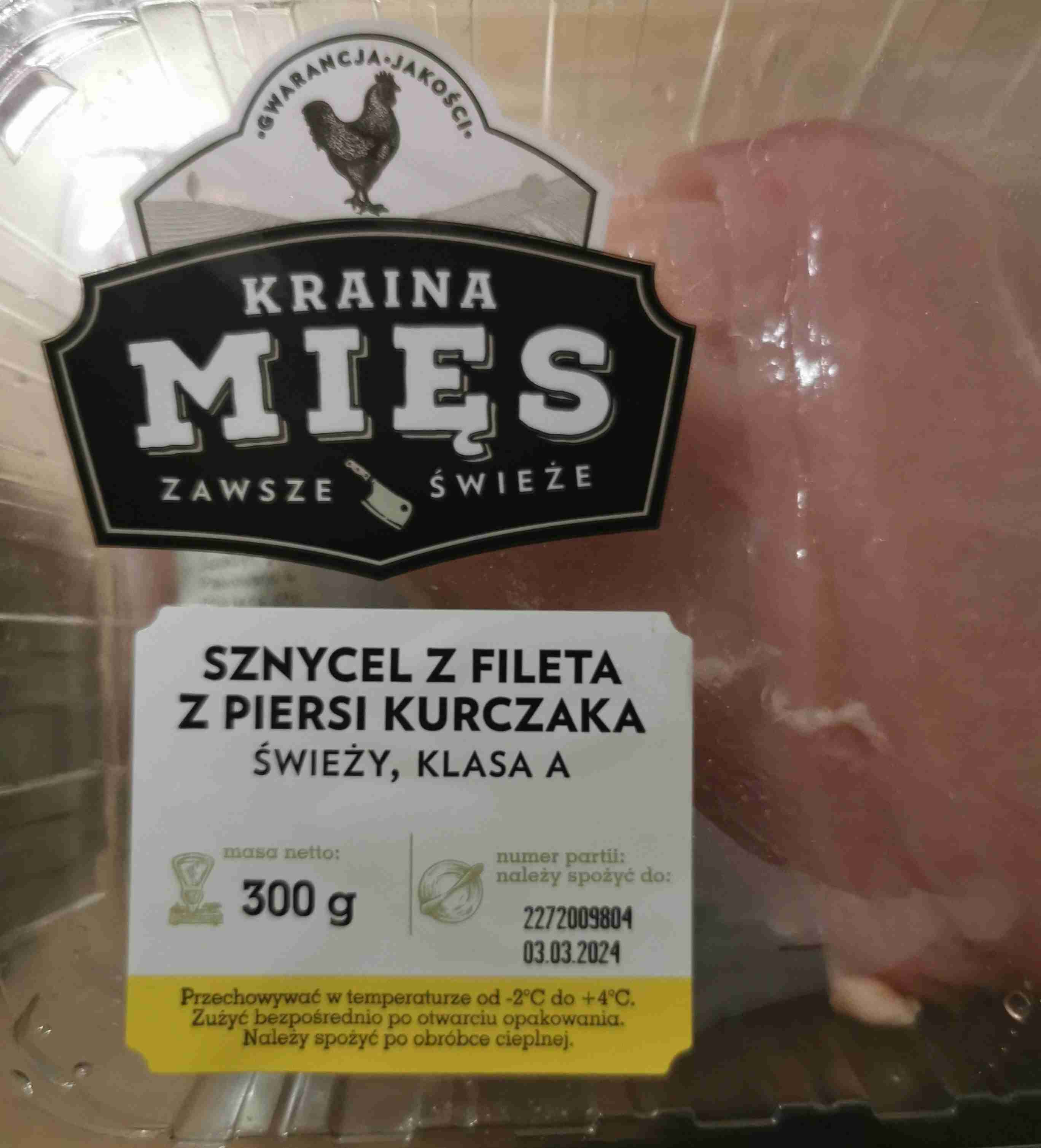 Sznycel z fileta z piersi z kurczaka 
