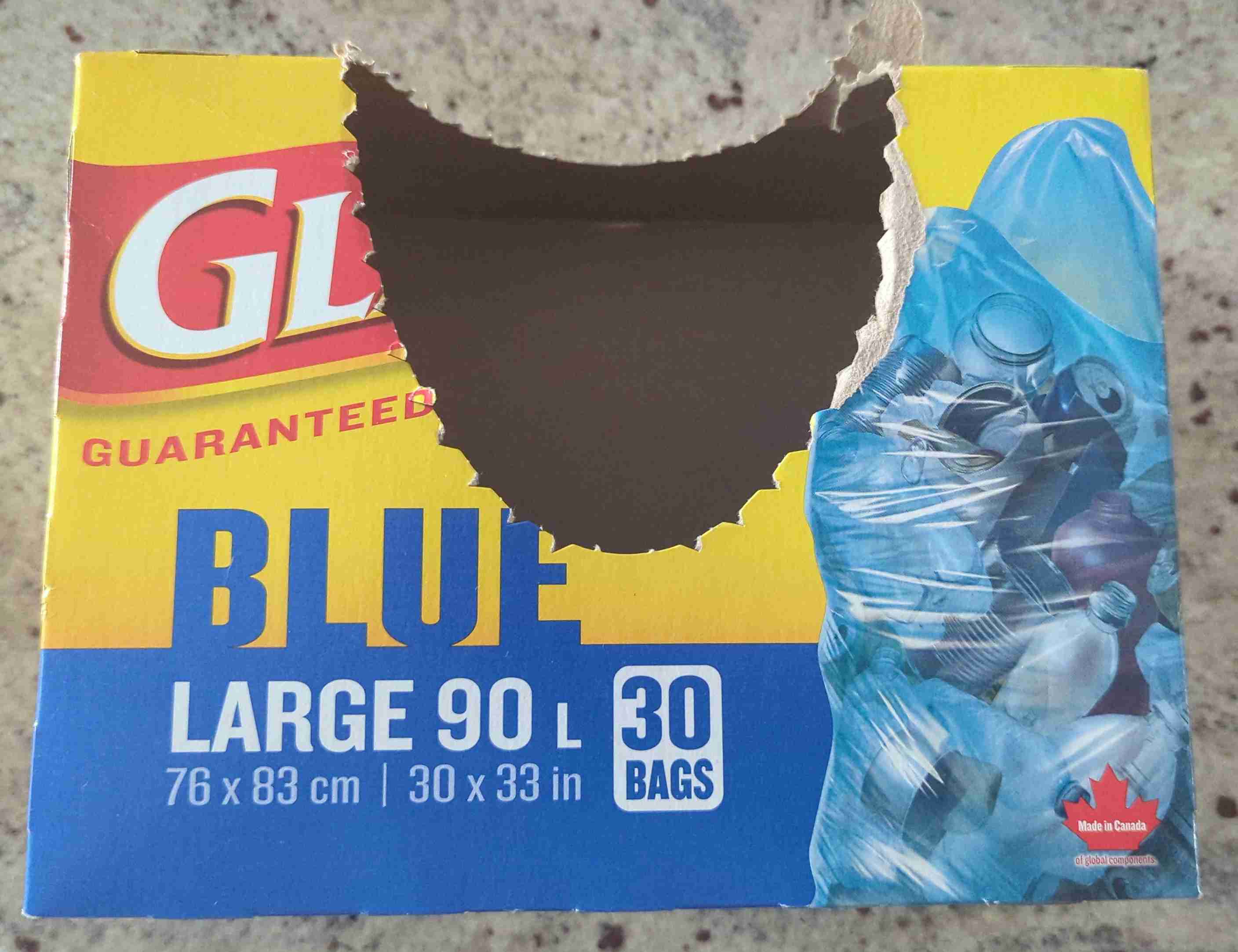 large blue recycling bag