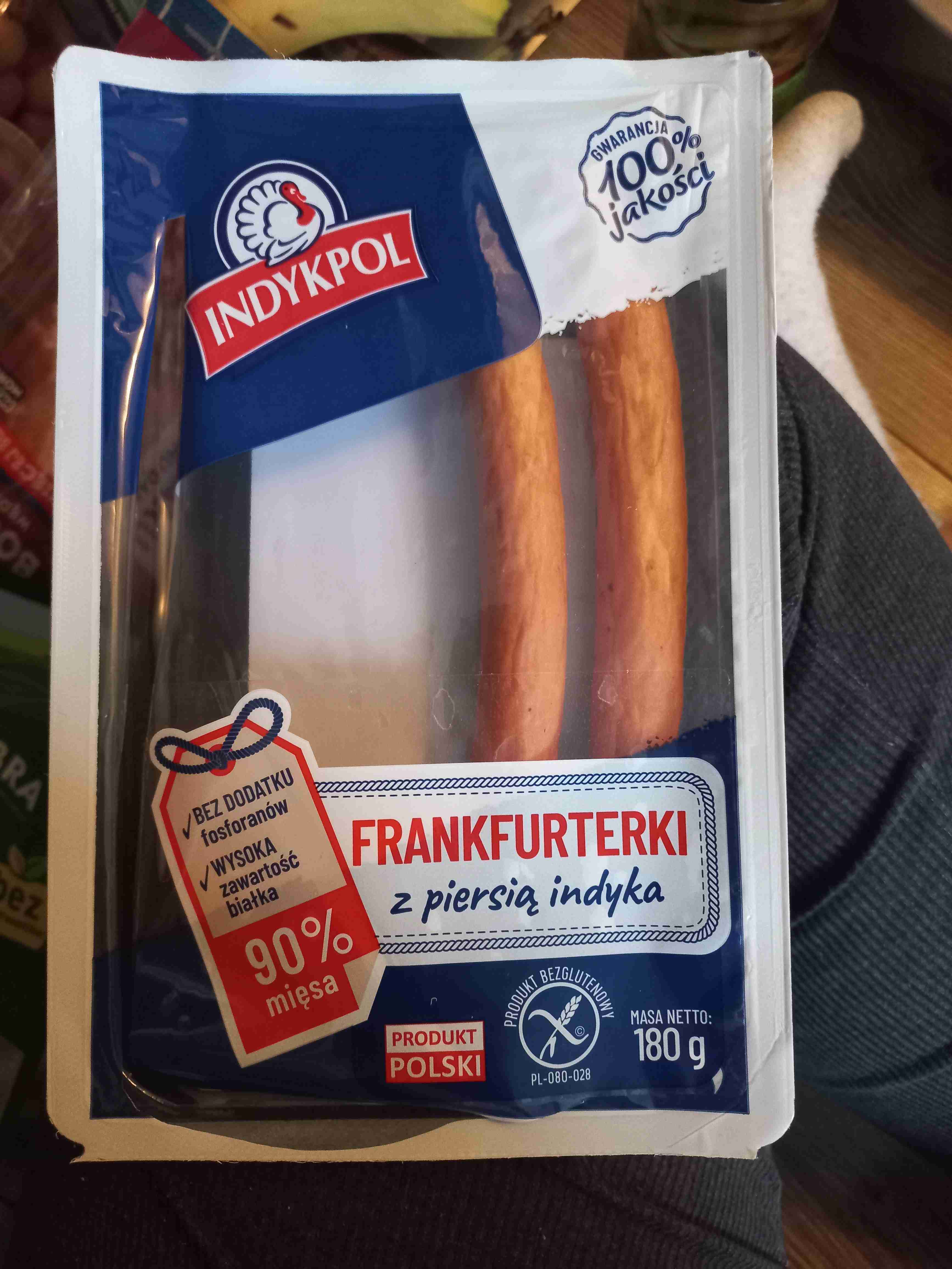 Frankfurterki z piersi indyka