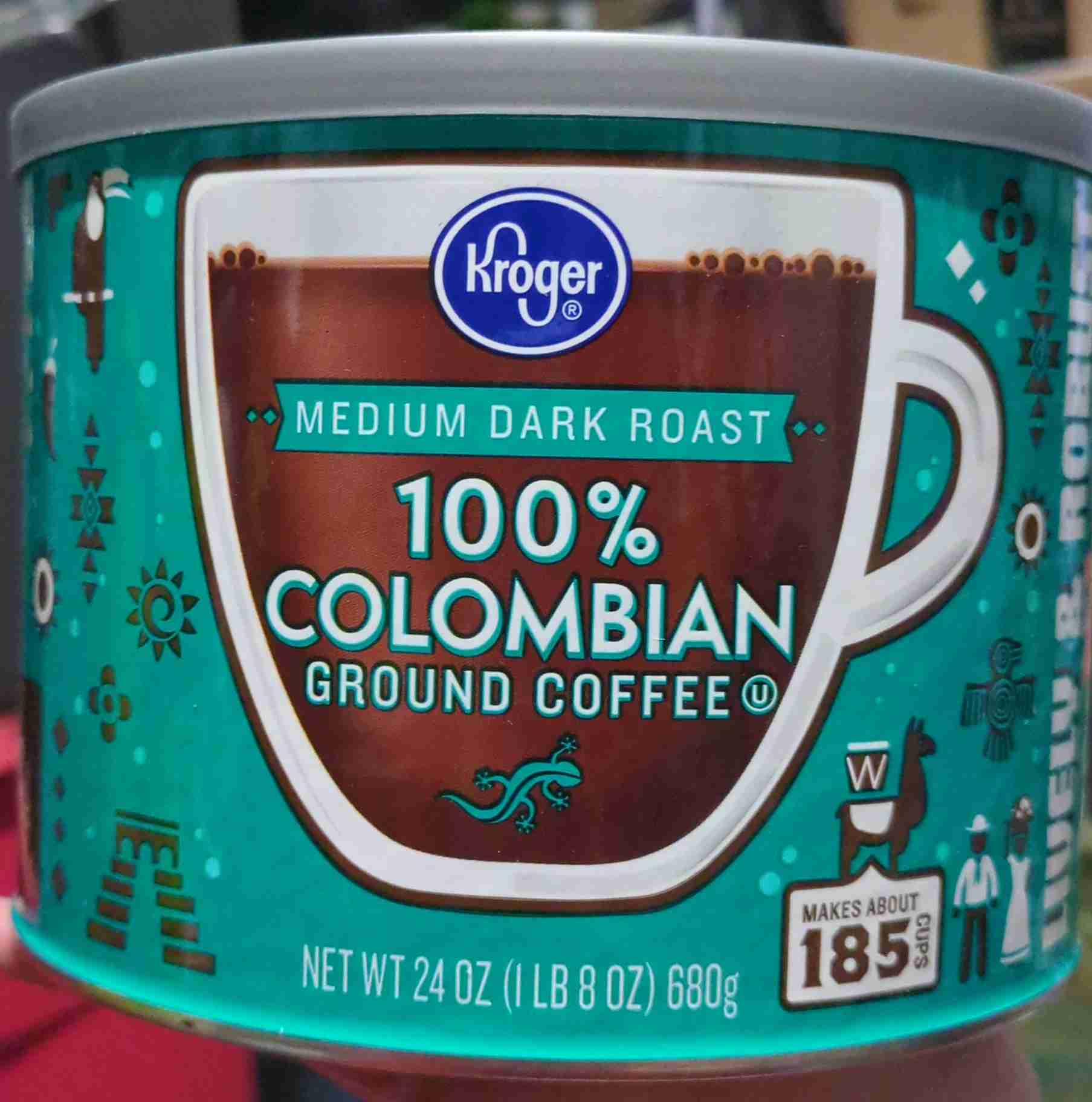Medium dark roast 100% Colombian ground coffee