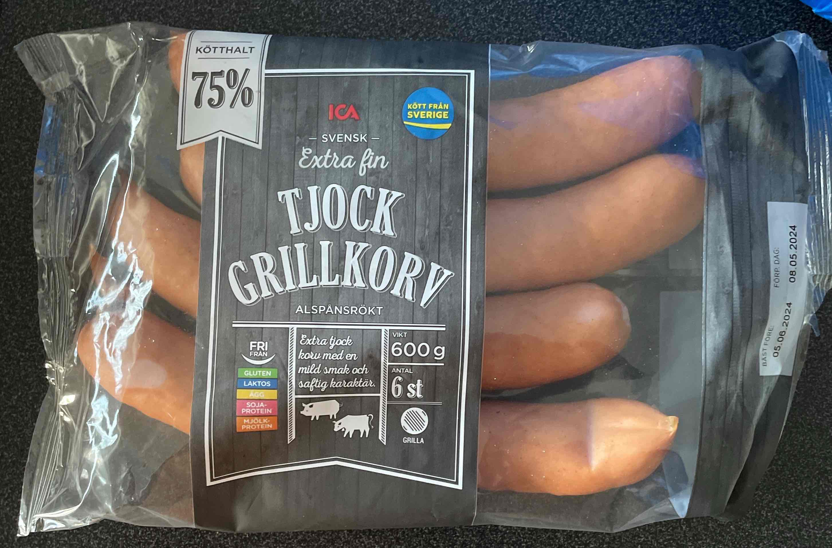 Extra fin tjock grillkorv
