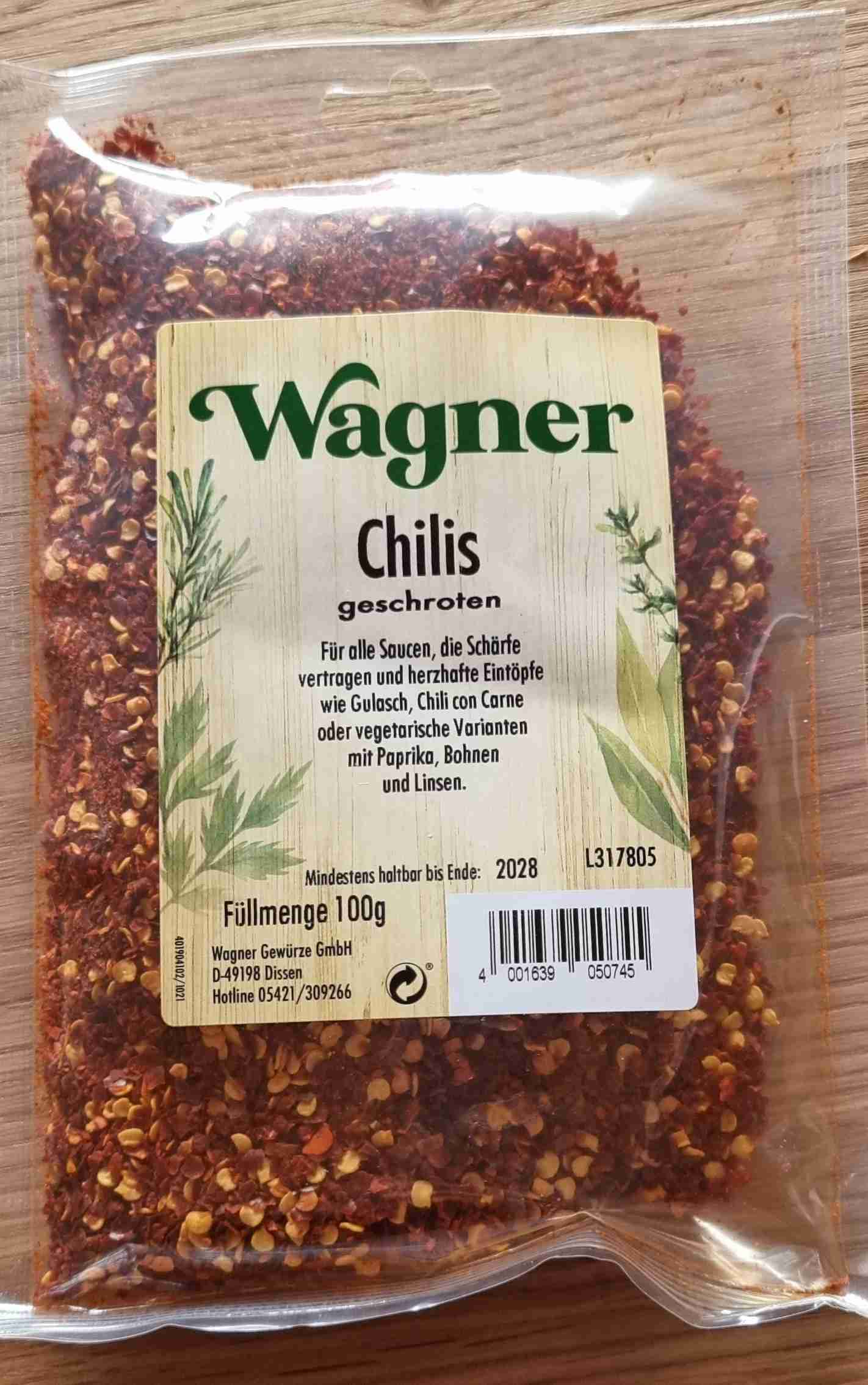 Chillies geschroten