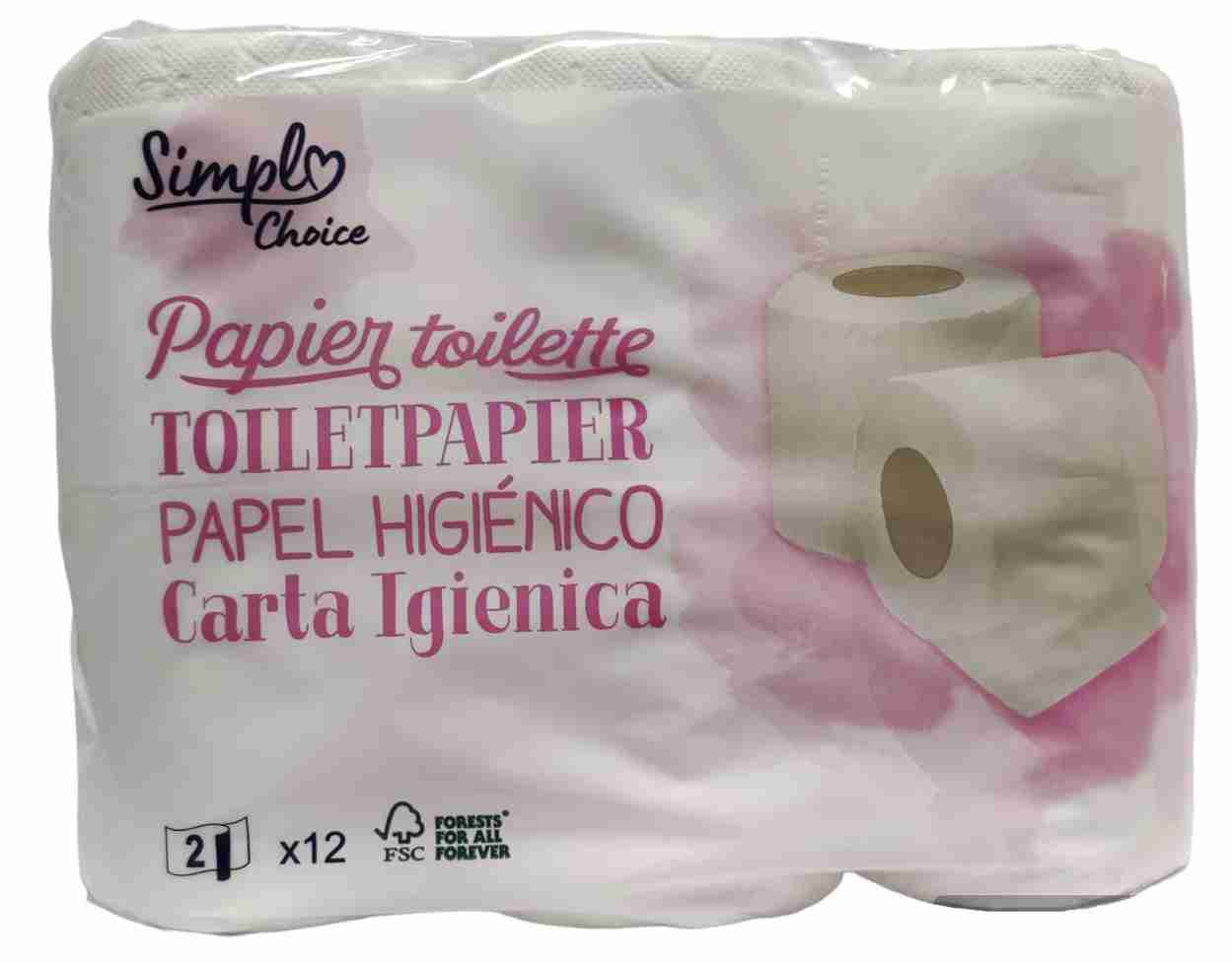 Papel higiénico 2 capas (12 rollos)