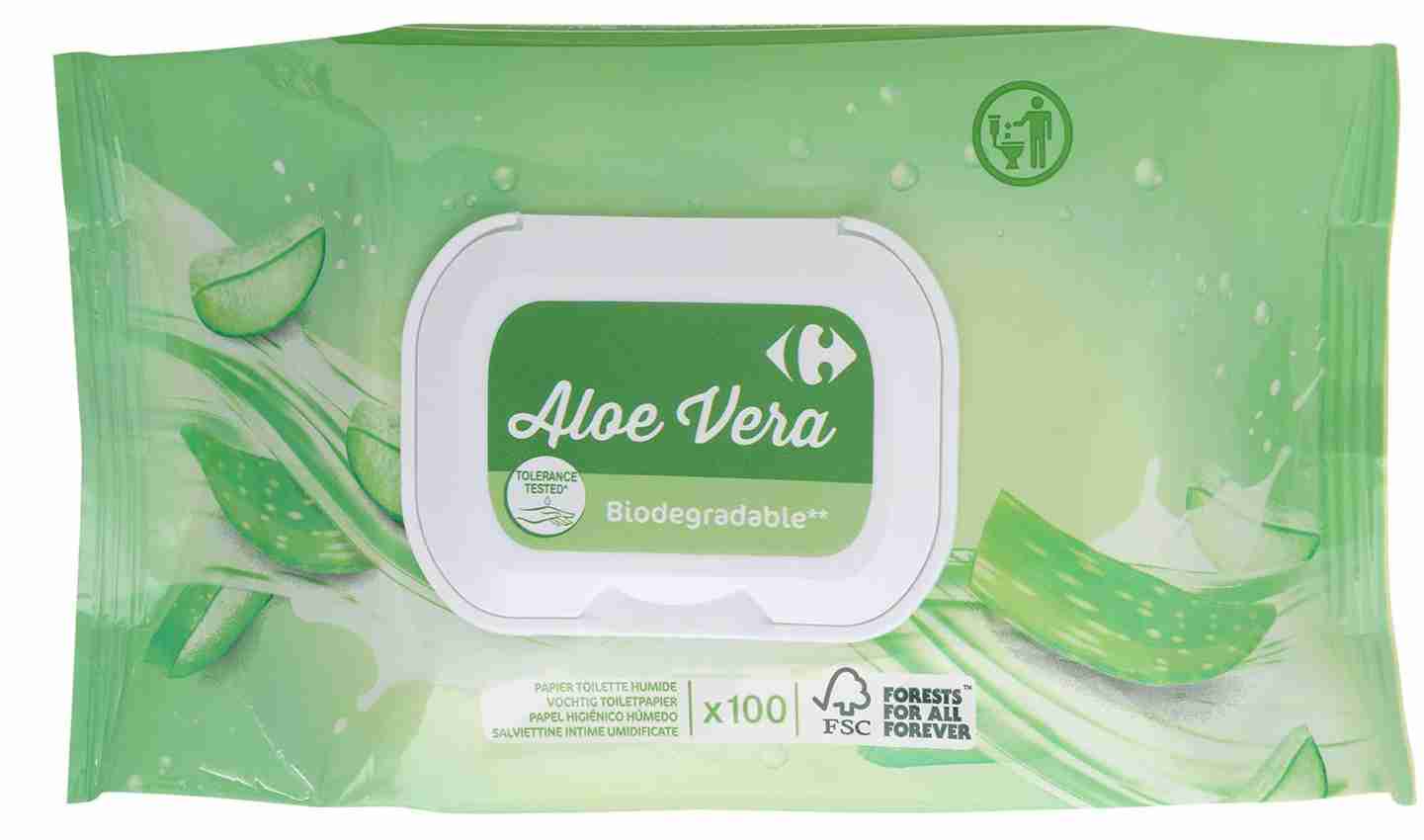 Papel higiénico húmedo aloe vera