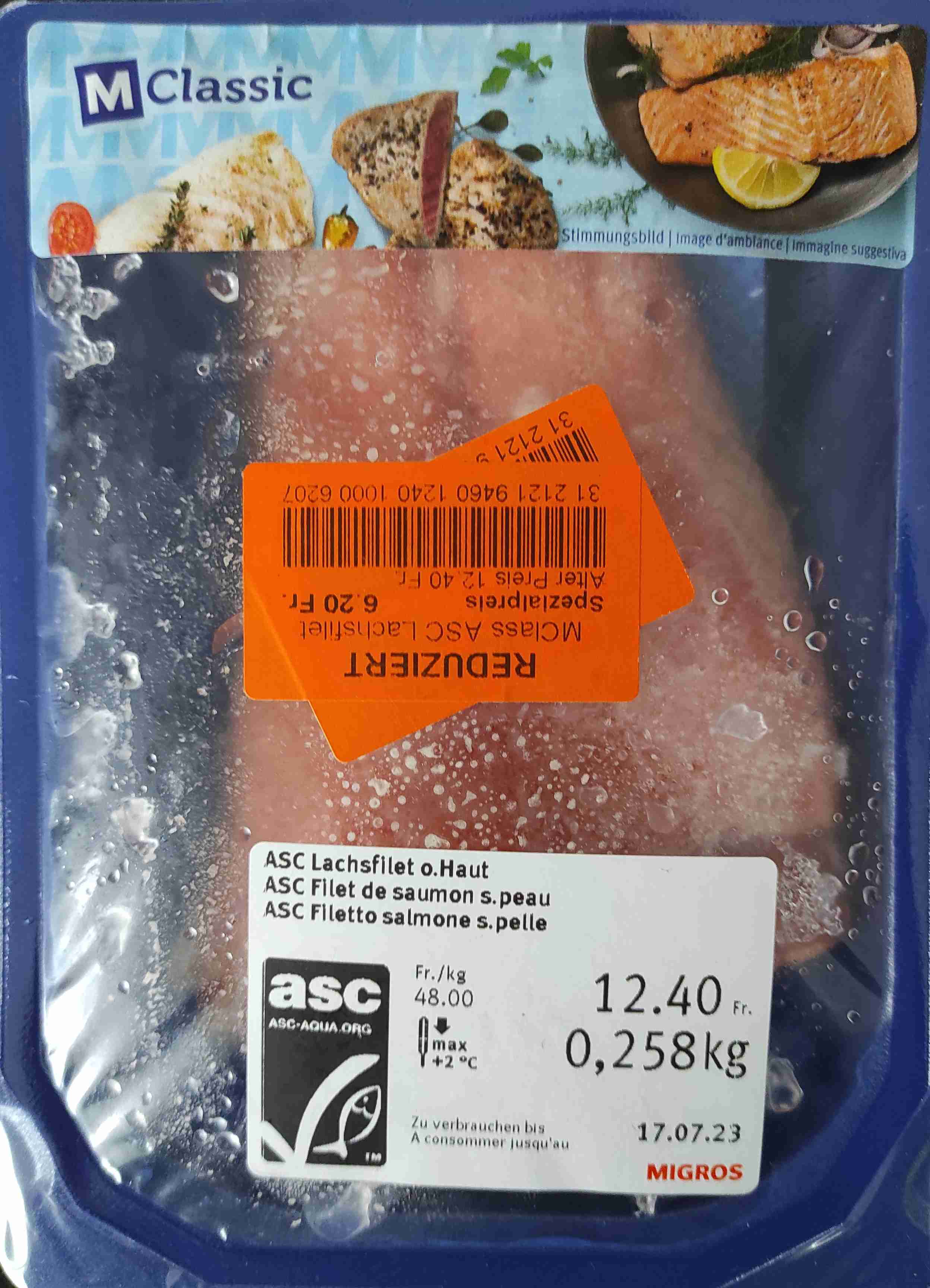 ASC Lachsfilet ohne Haut