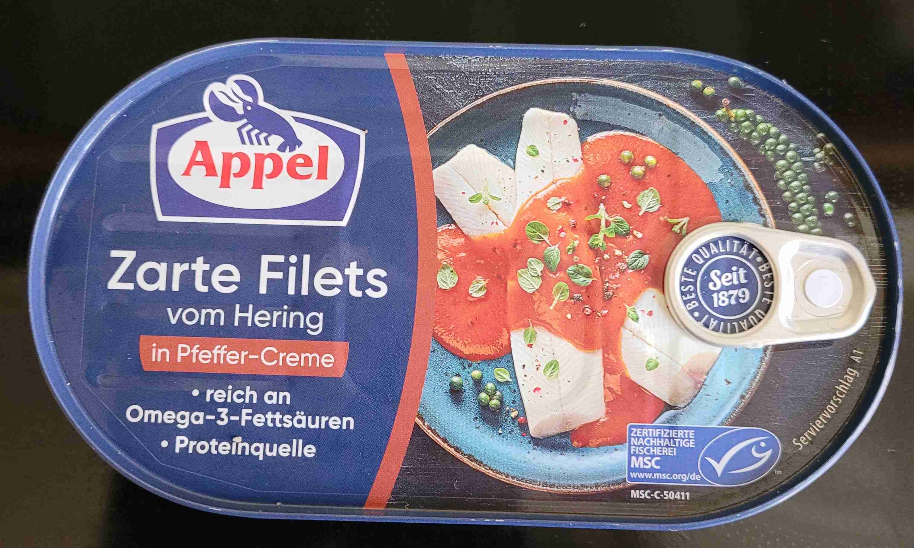 Zarte Filets vom Hering in Pfeffer-Creme