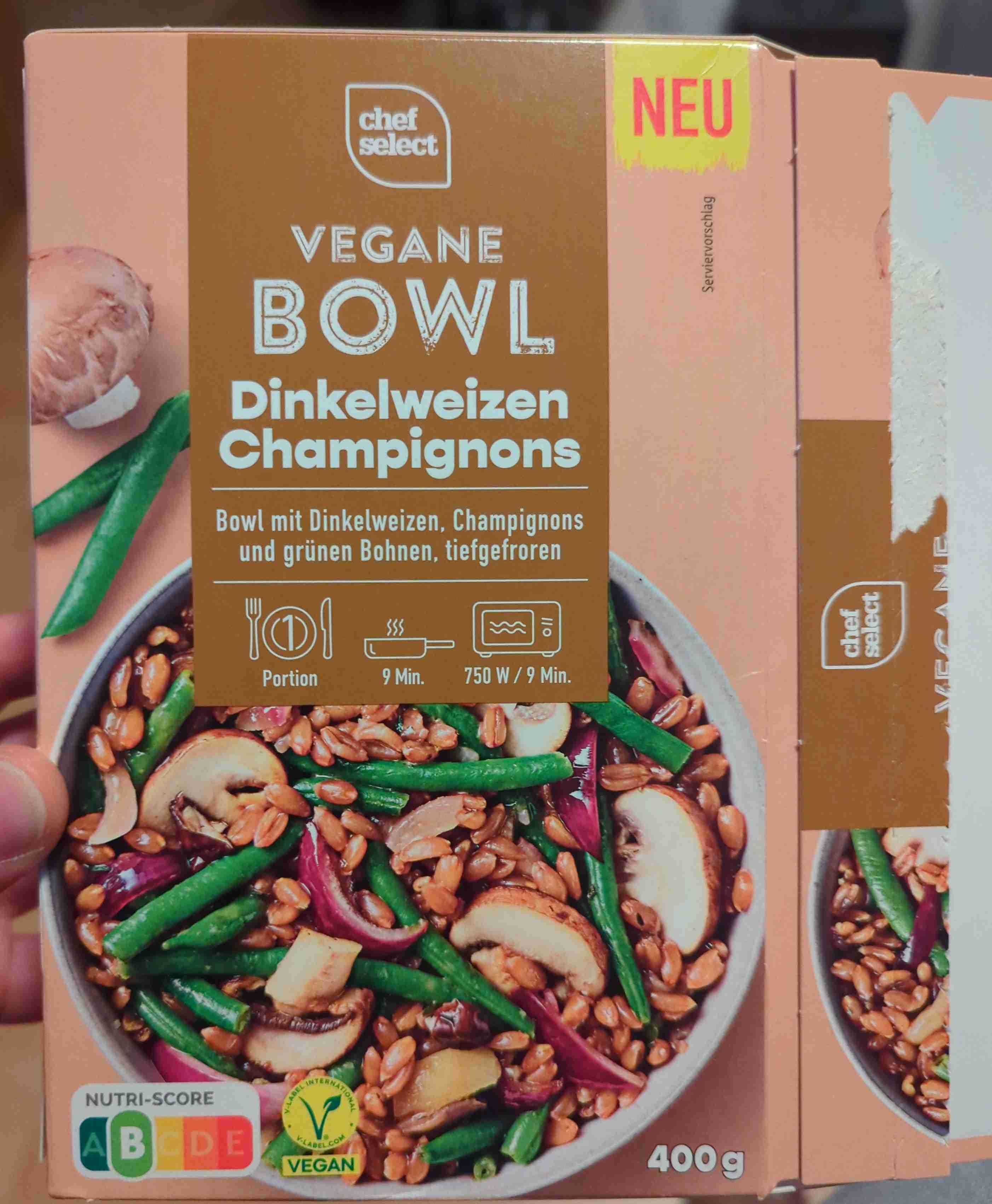 Vegane Bowl - Dinkelweizen Champignons