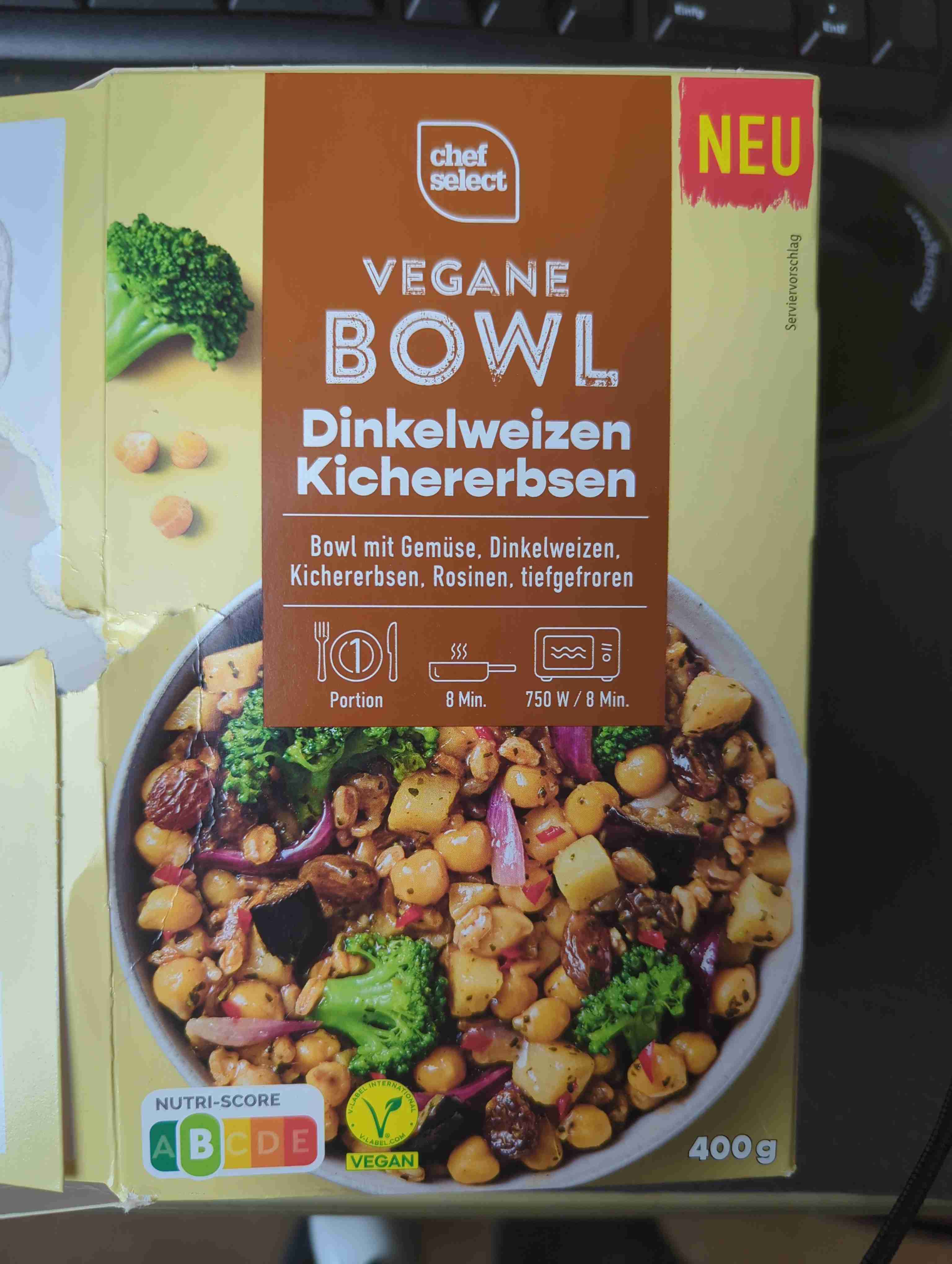 Vegane Bowl - Dinkelweizen Kichererbsen