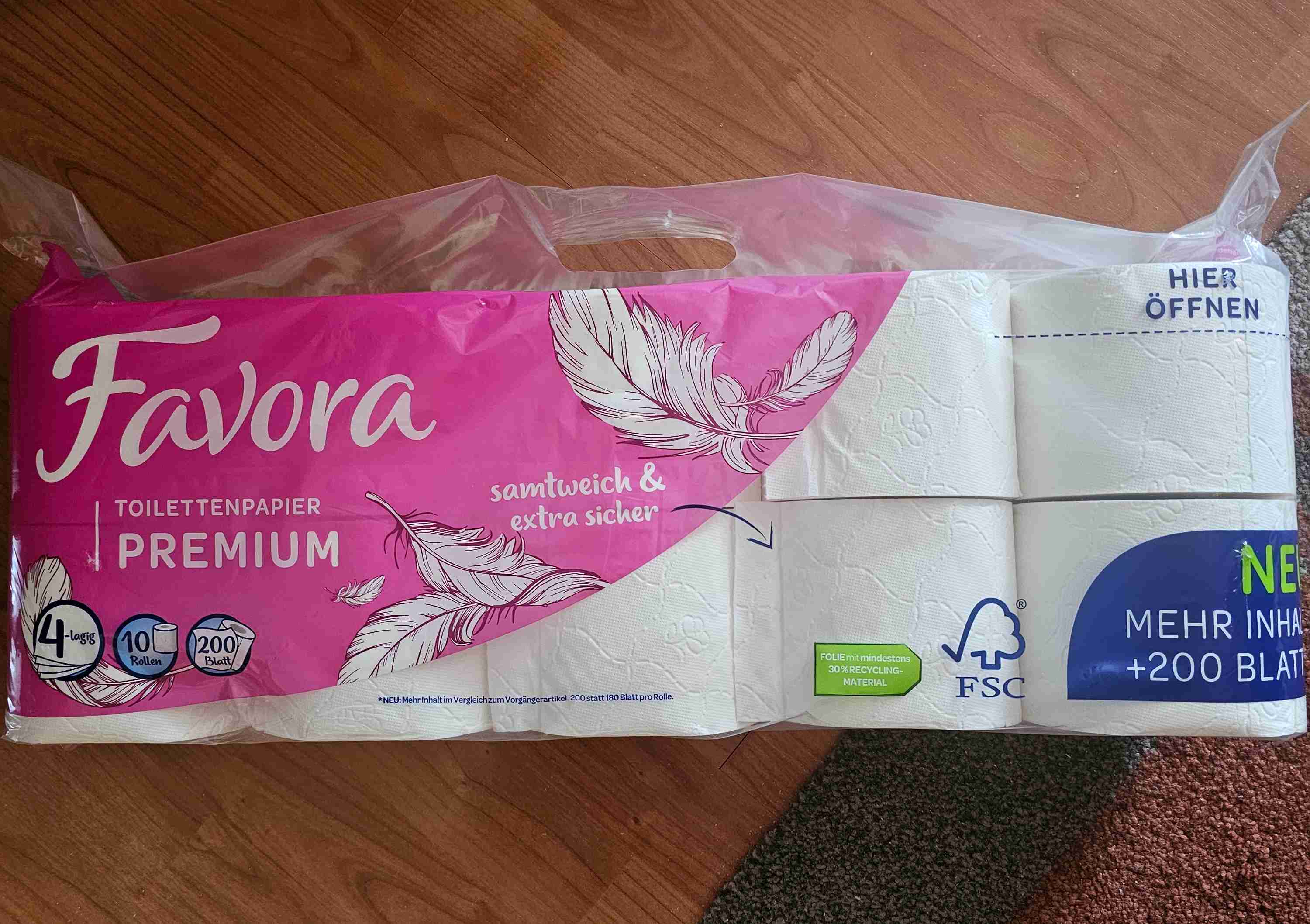 Toilettenpapier 4lagig a' 200 Blatt 