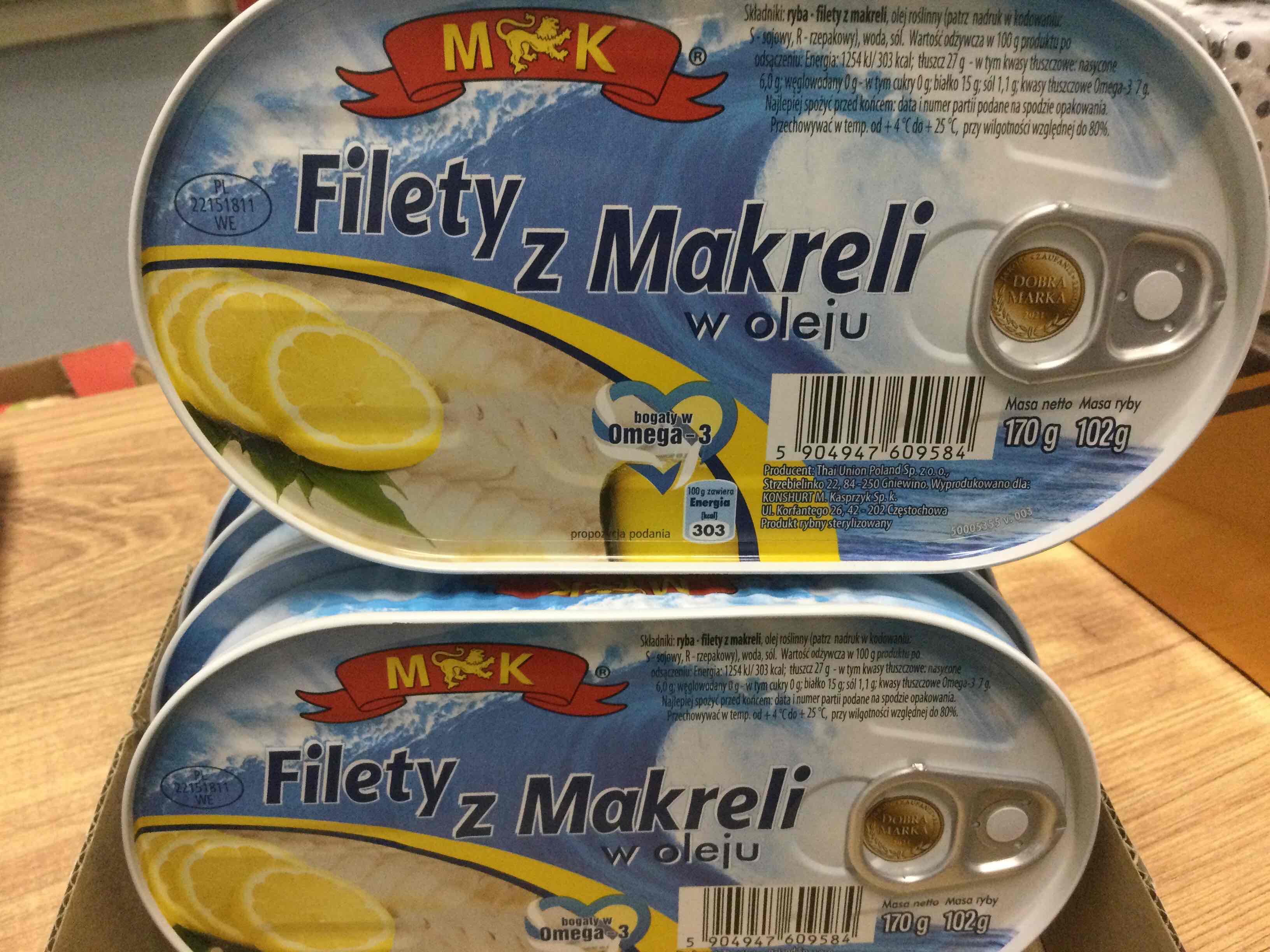 Filety z makreli w oleju
