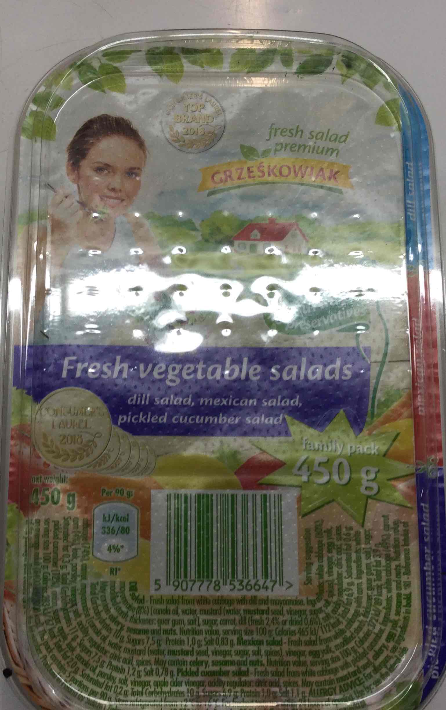 Fresh vegetable salads