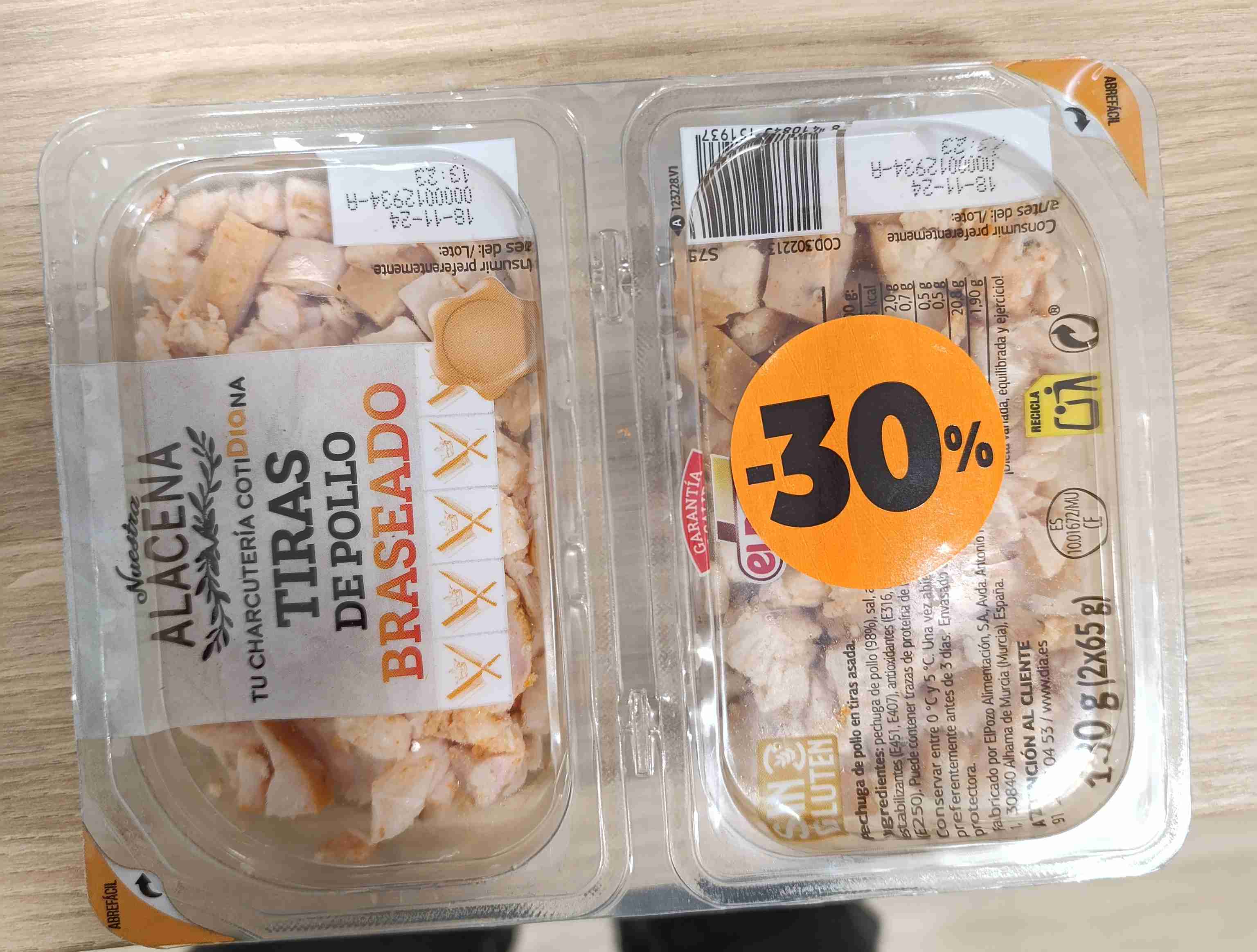 Tiras de pollo braseado