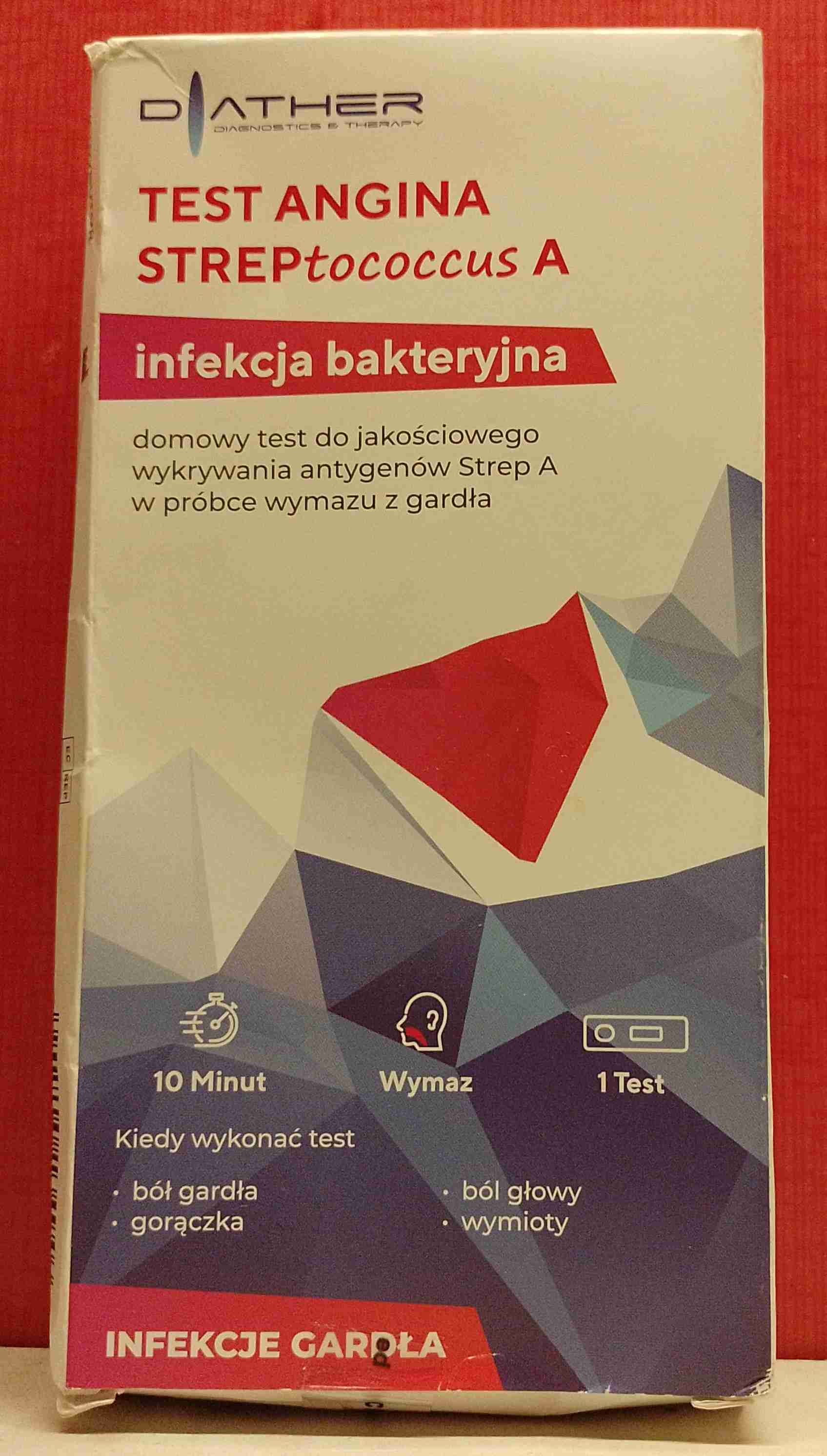 Test angina streptococcus A (infekcja bakteryjna)