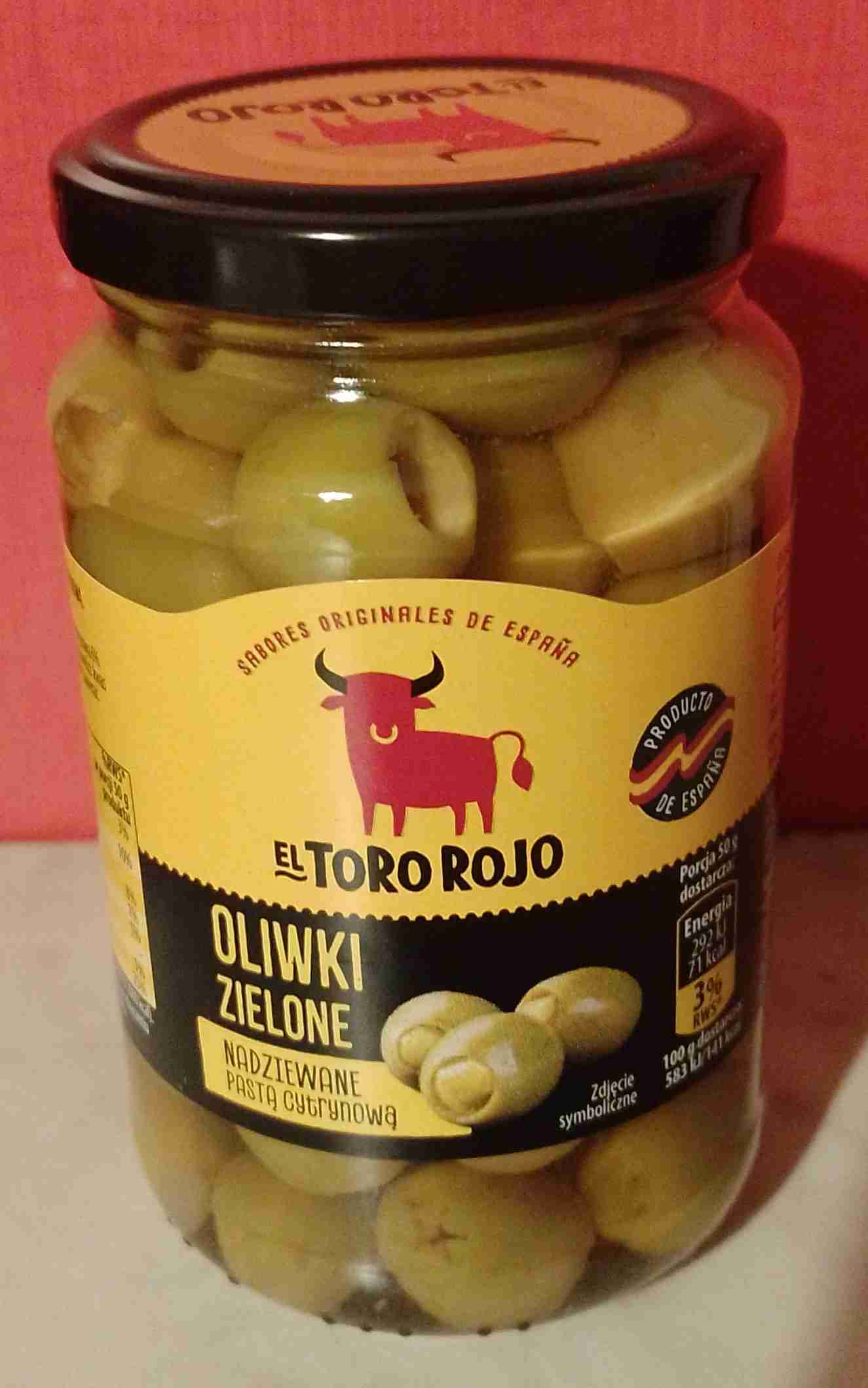 Oliwki zielone nadziewane pastą cytrynową