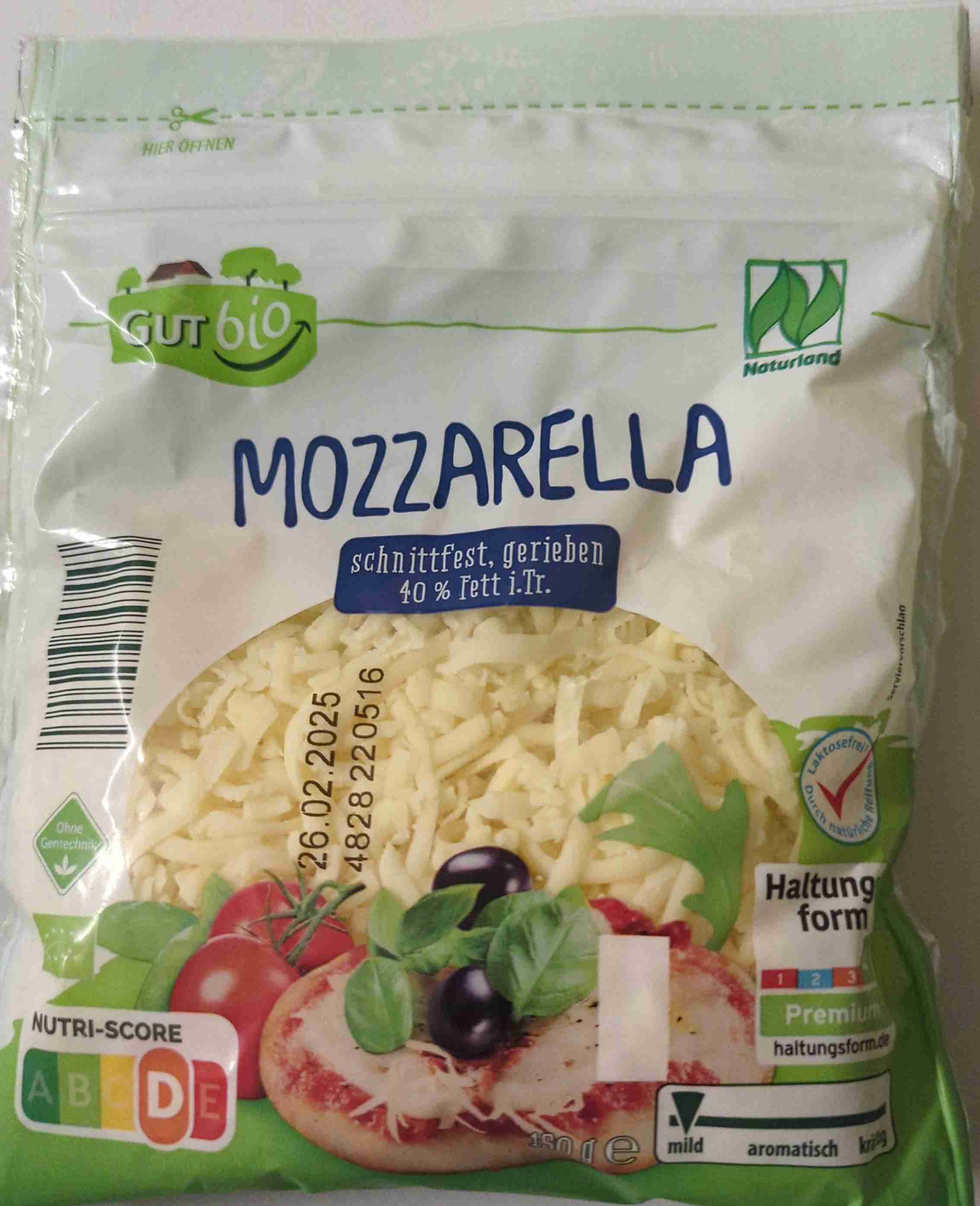 Mozarella, gerieben 40%