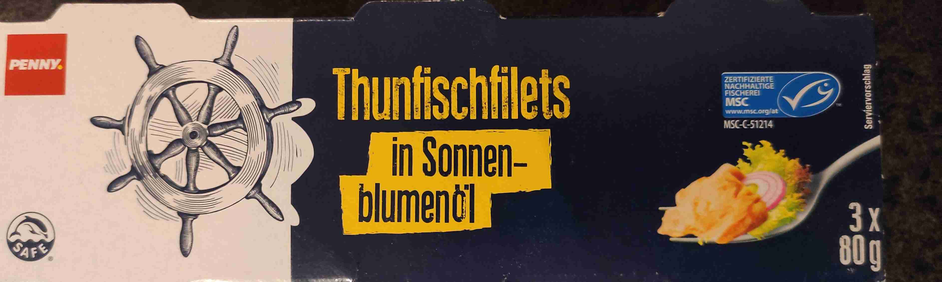 Thunfischfilets in Sonnenblumenöl