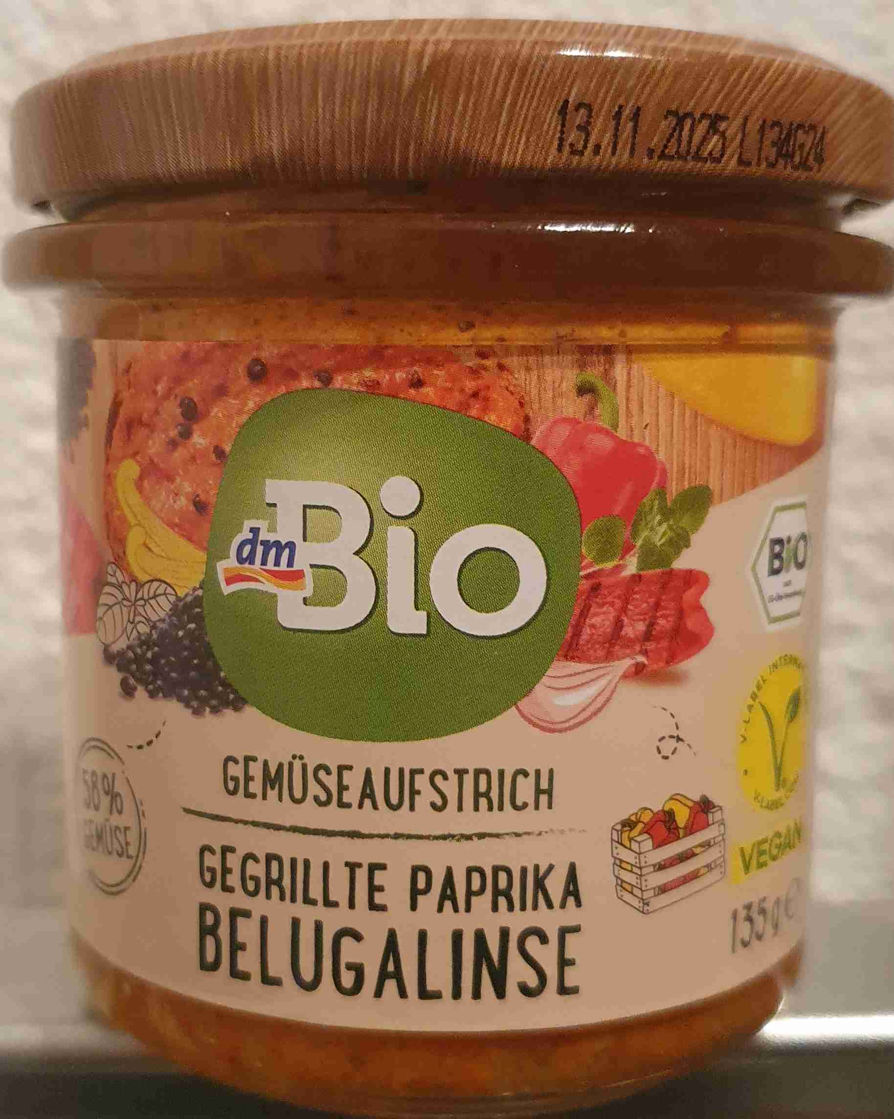 Gemüseaufstrich Gegrillte Paprika Belugalinse