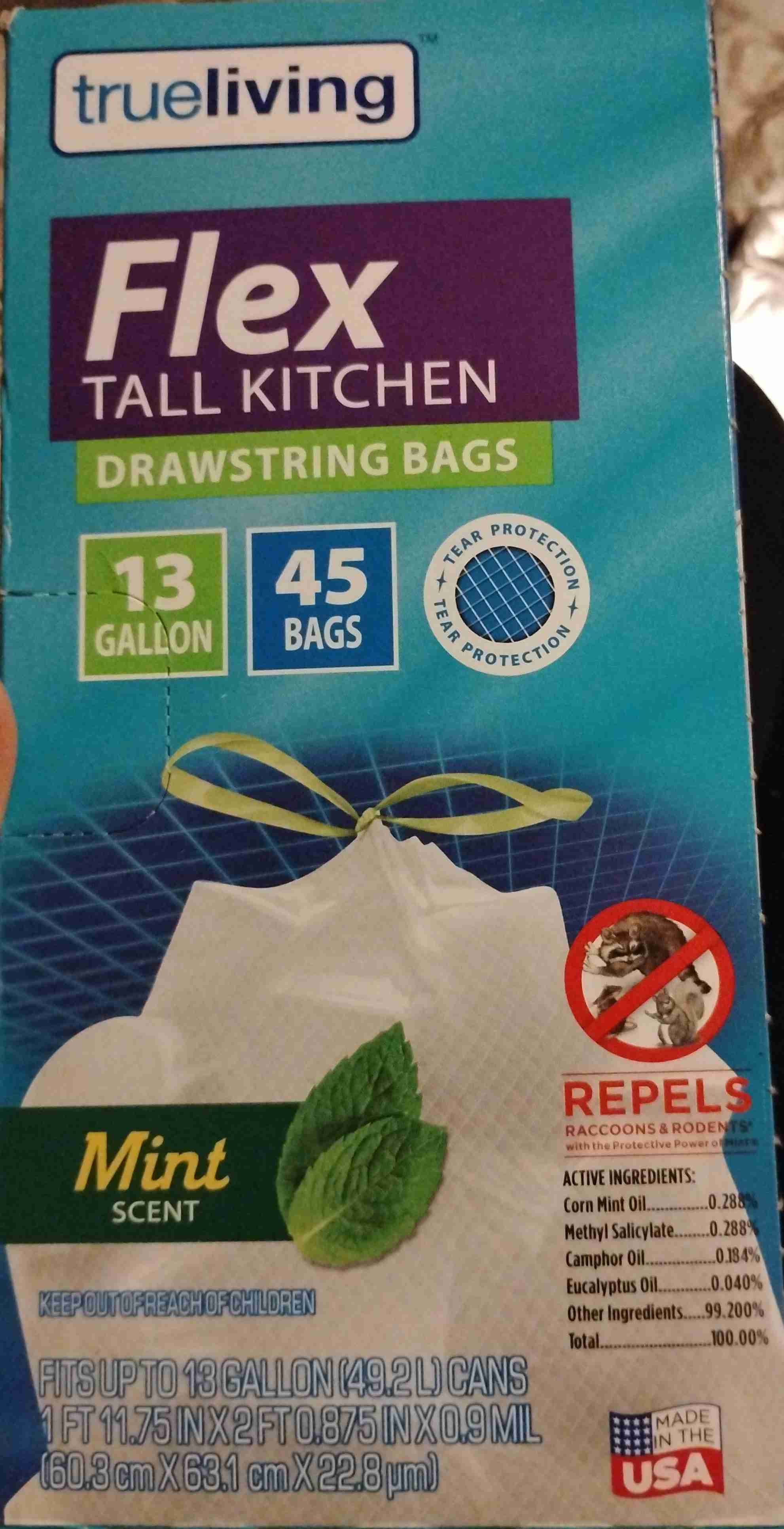 Flex trash bags - mint