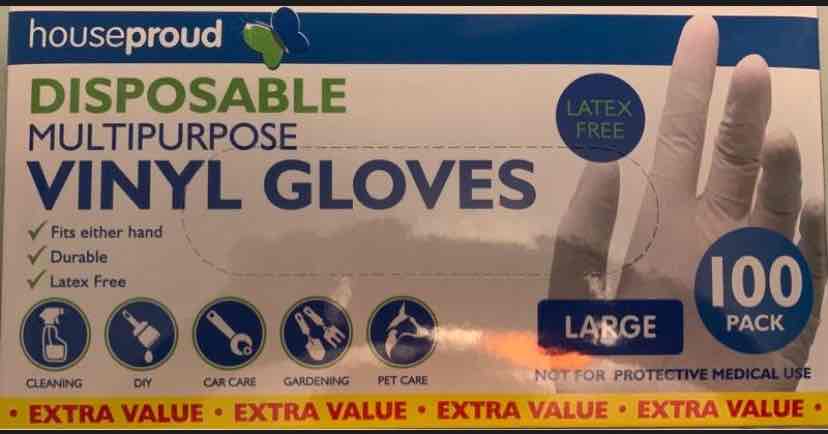 Multipurpose vinyl gloves