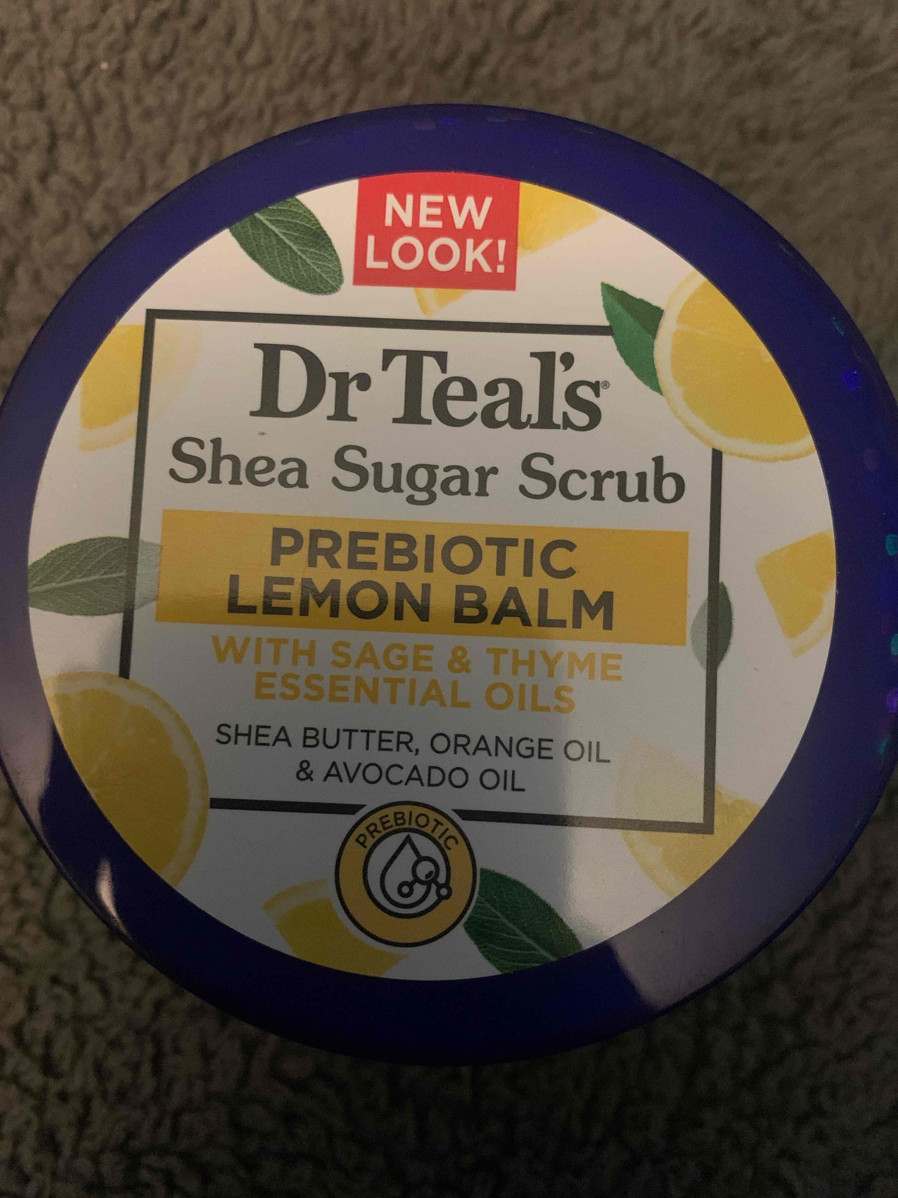 Shea sugar scrub prebiotic lemon balm