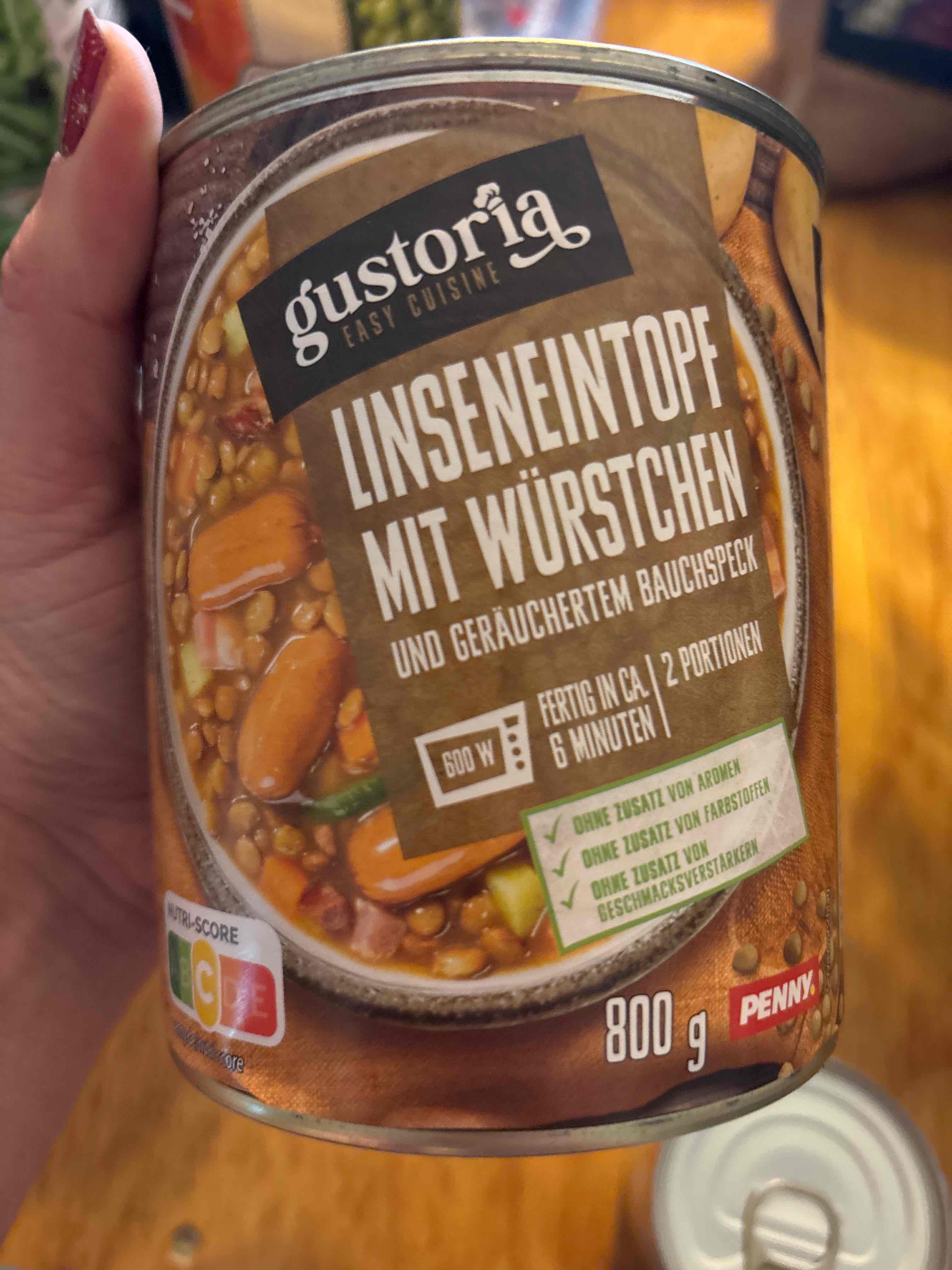 Linseneintopf mit Würstchen
